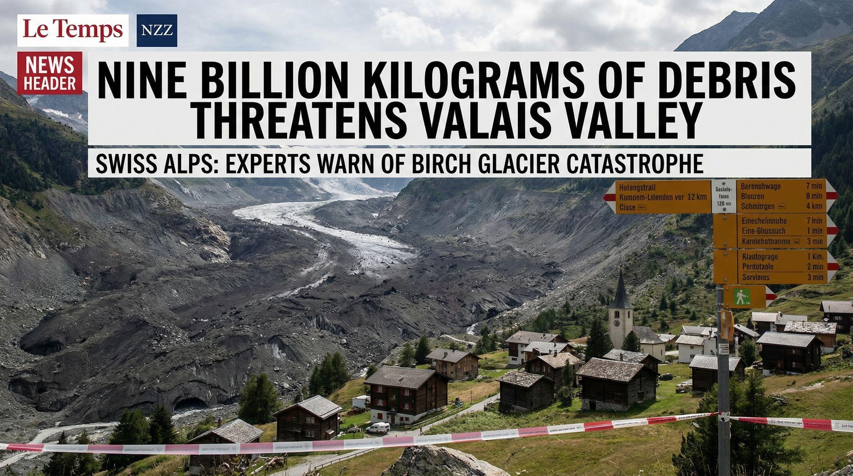 Nine Billion Kilograms of Debris Threatens Valais Valley
