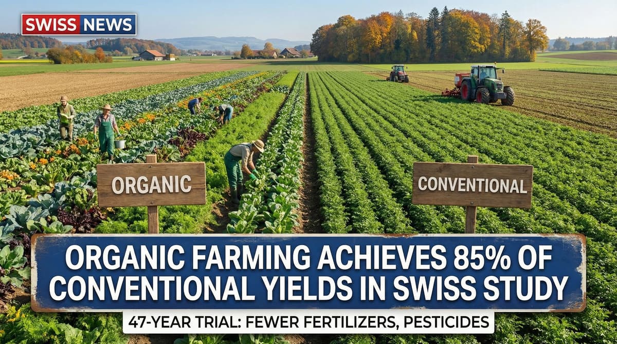 Organic Farming Achieves 85% of Conventional Yields in Swiss Study