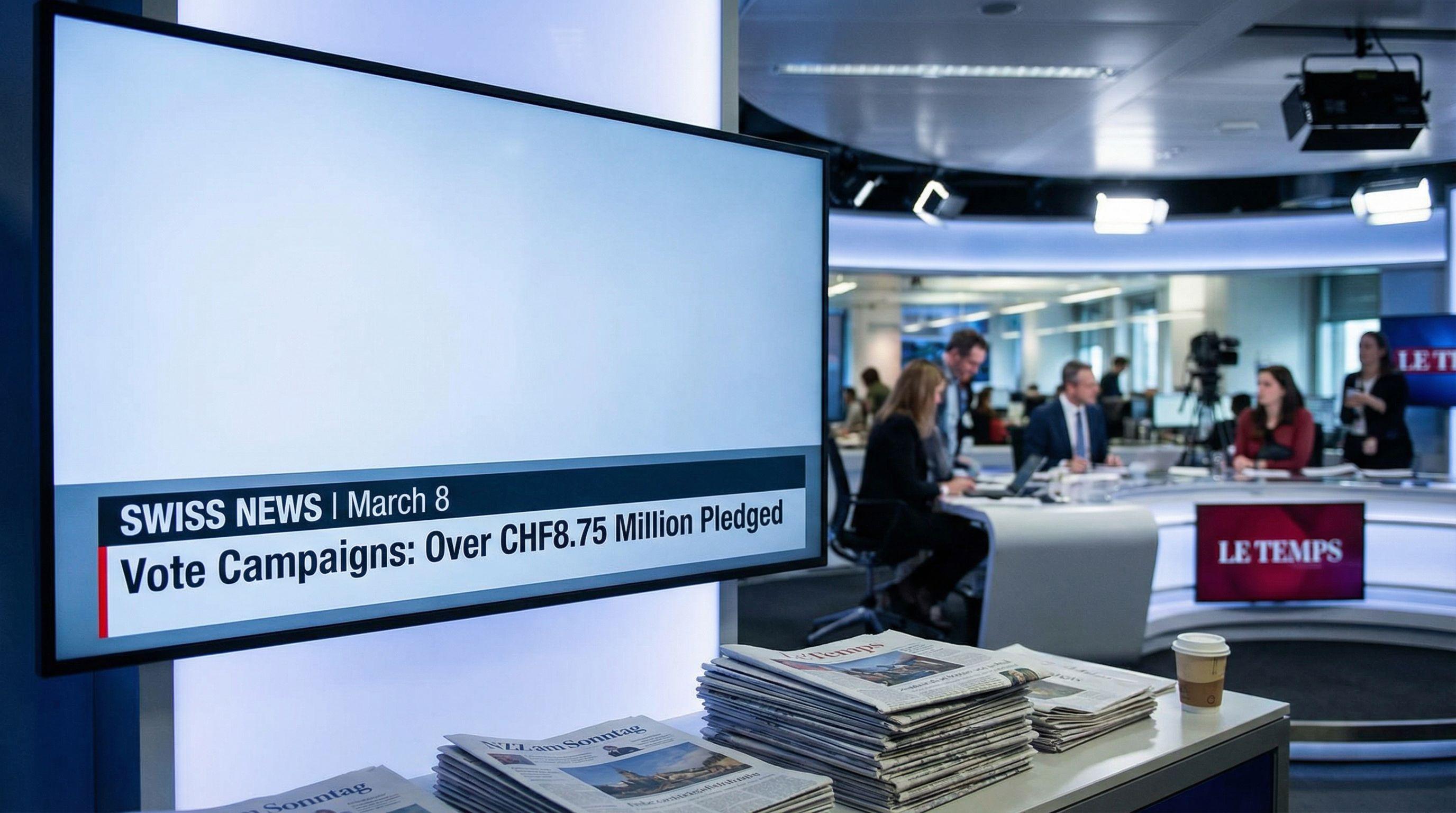 Over CHF8.75 Million Pledged for Upcoming March 8 Vote Campaigns