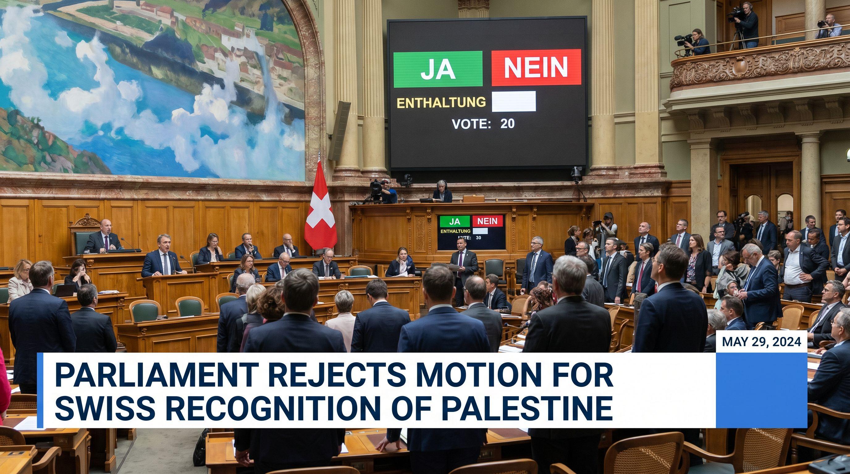 Parliament Rejects Motion for Swiss Recognition of Palestine as a State