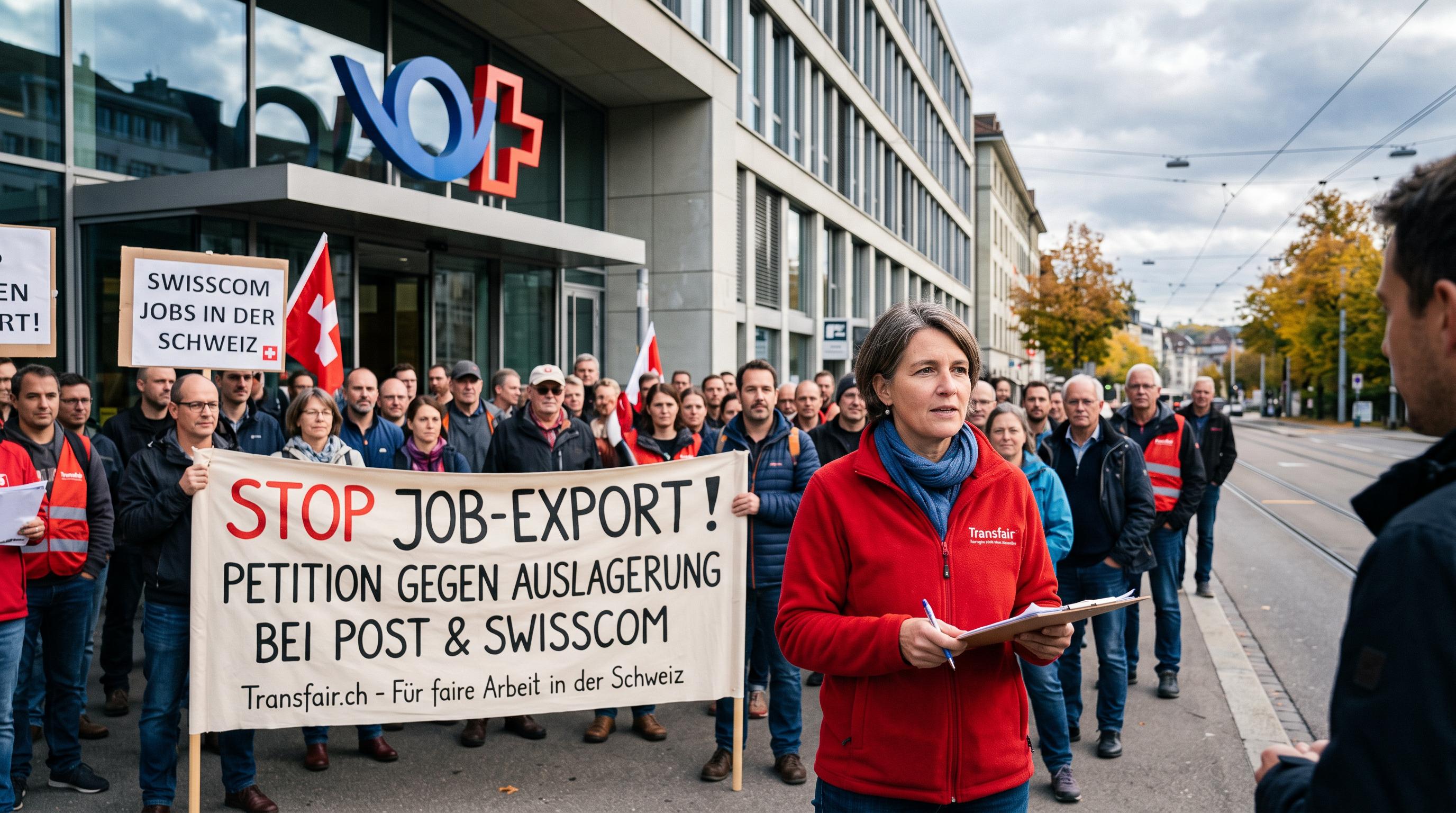 Union petitions against Swiss Post and Swisscom jobs moving abroad