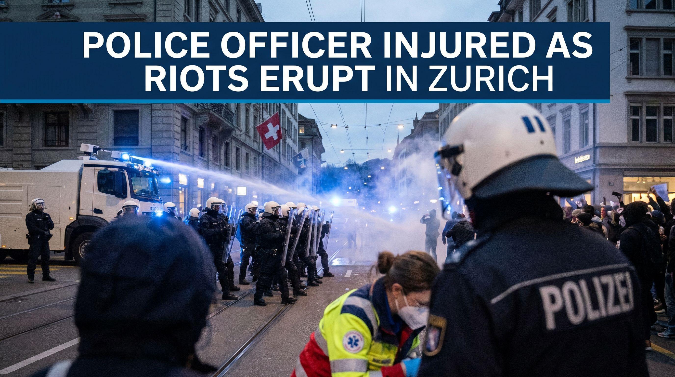 Police Officer Injured as Riots Erupt in Zurich