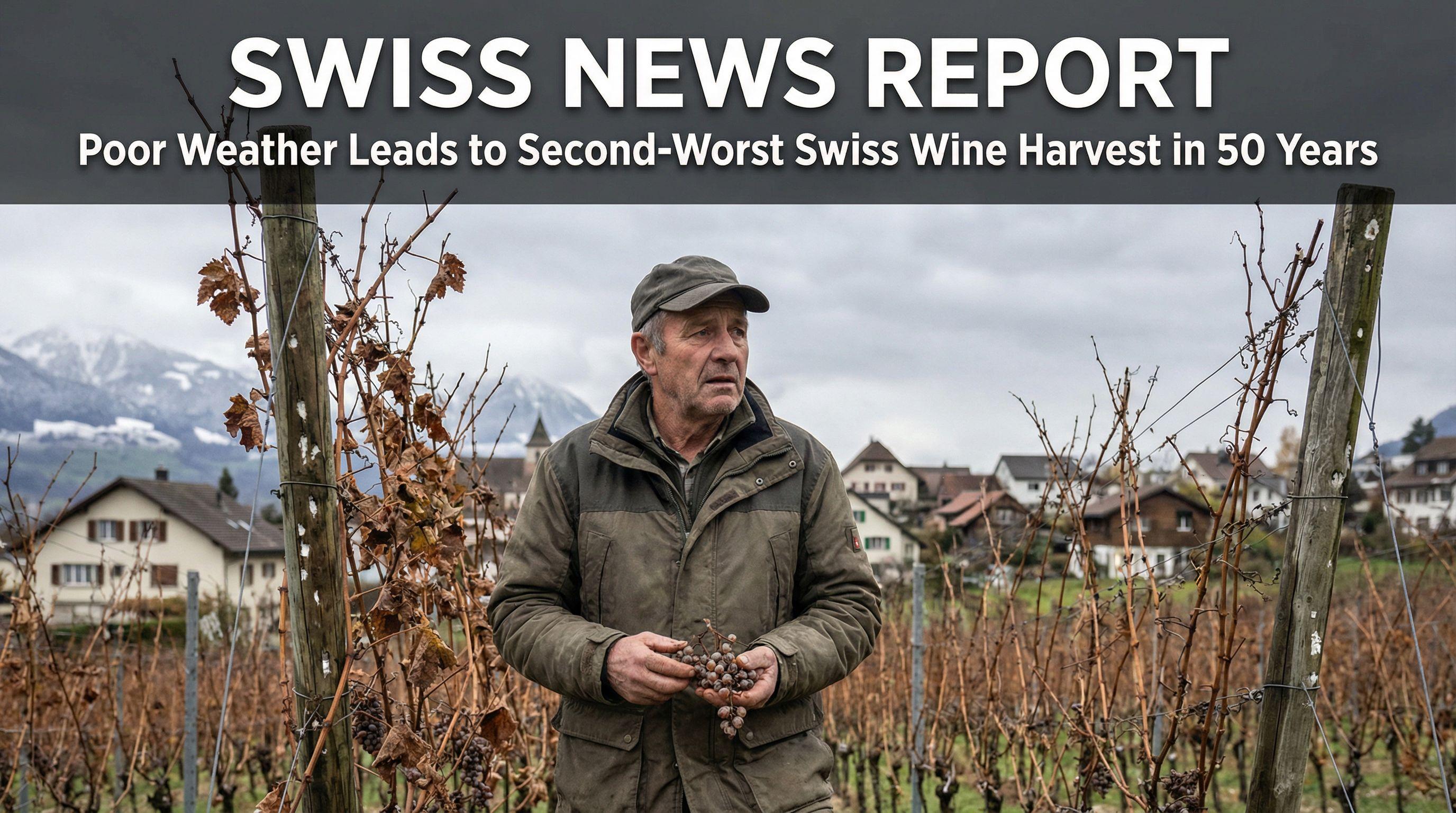 Poor Weather Leads to Second-Worst Swiss Wine Harvest in 50 Years