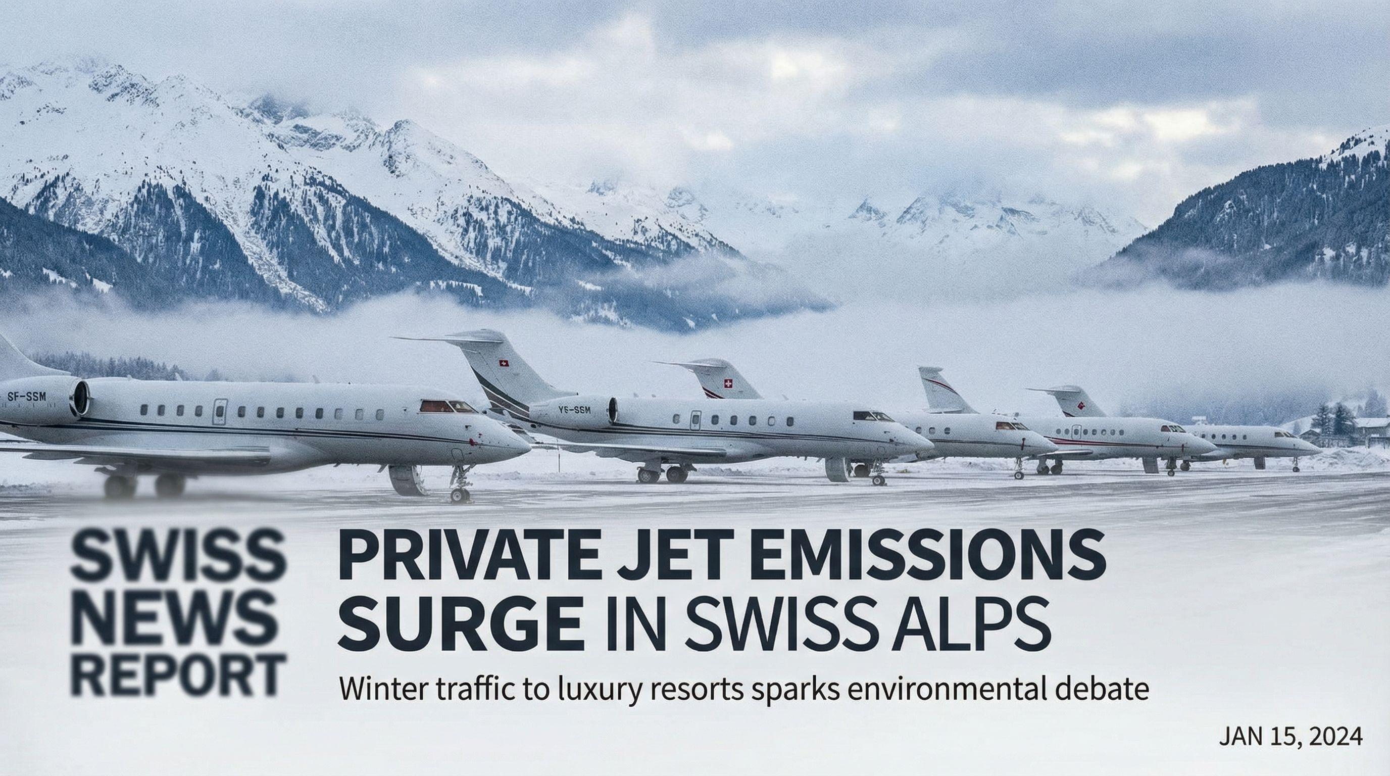 Private Jet Emissions Surge in Swiss Alps