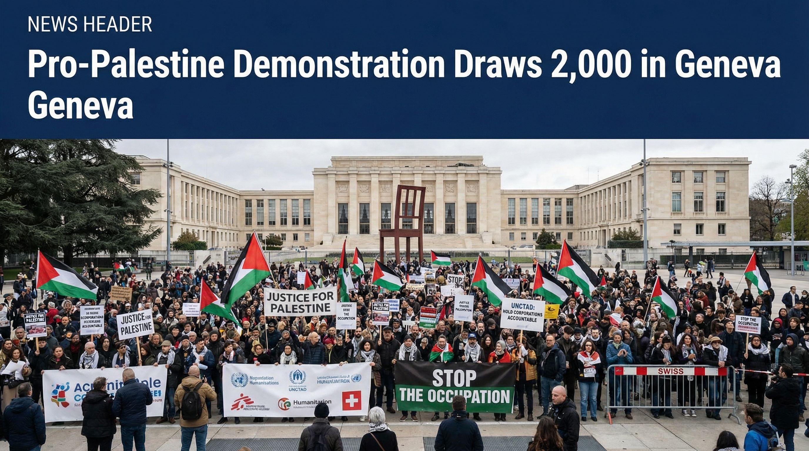 Pro-Palestine Demonstration Draws 2,000 in Geneva