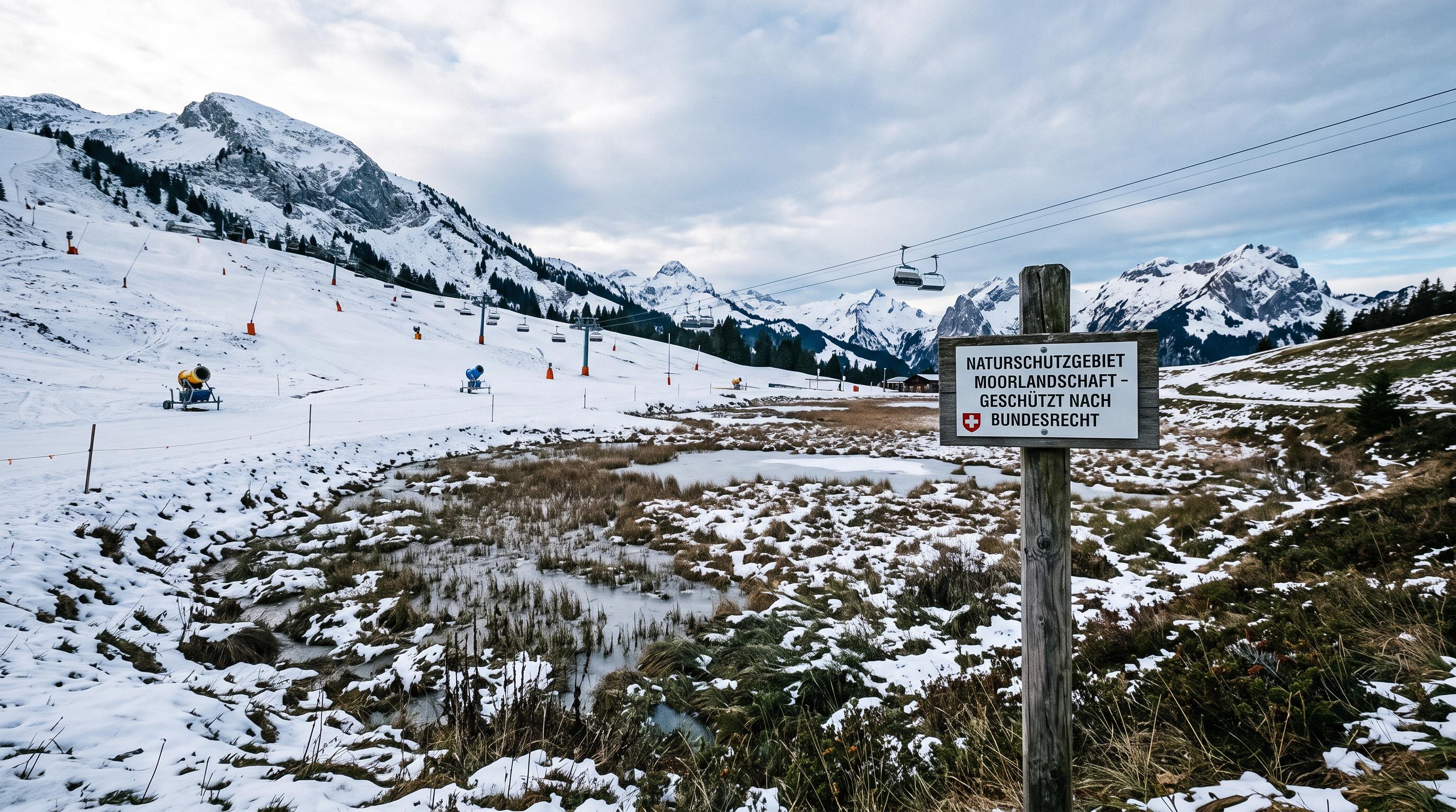 Protected wetland forces Swiss ski resort to scale back snowmaking