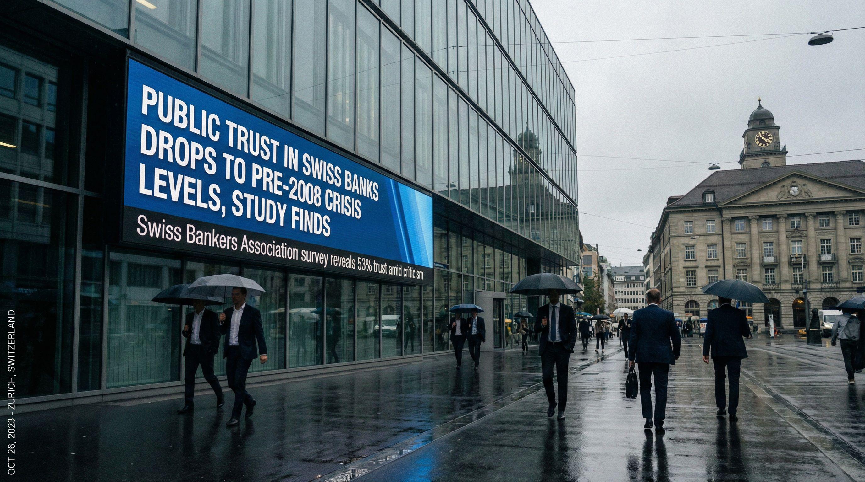 Public Trust in Swiss Banks Drops to Pre-2008 Crisis Levels, Study Finds