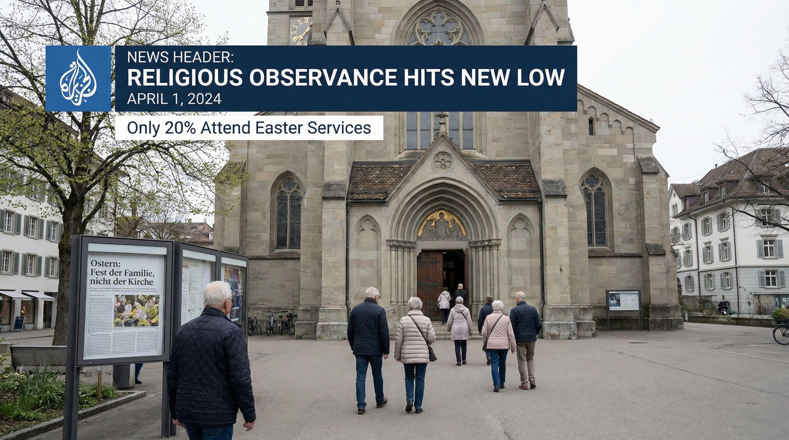 Religious Observance Hits New Low: Only 20% Attend Easter Services