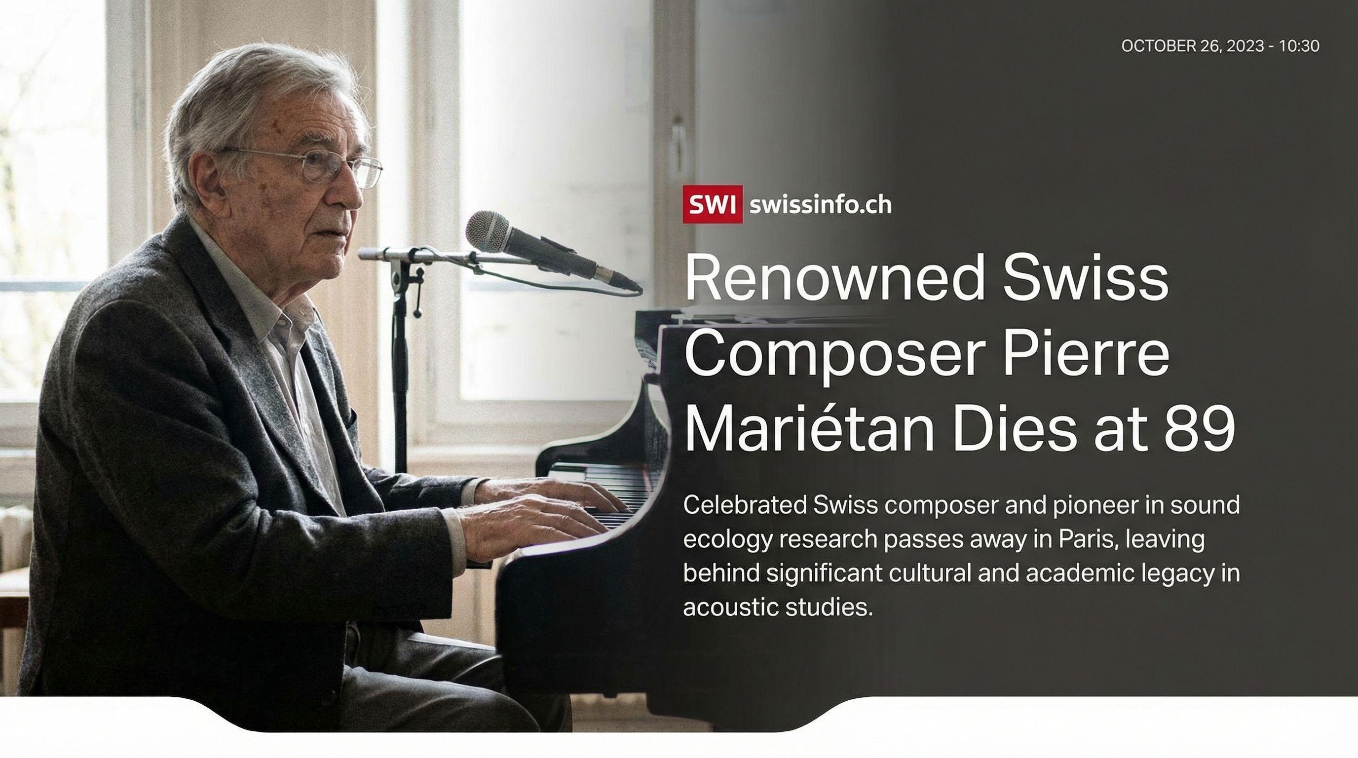 Renowned Swiss Composer Pierre Mariétan Dies at 89