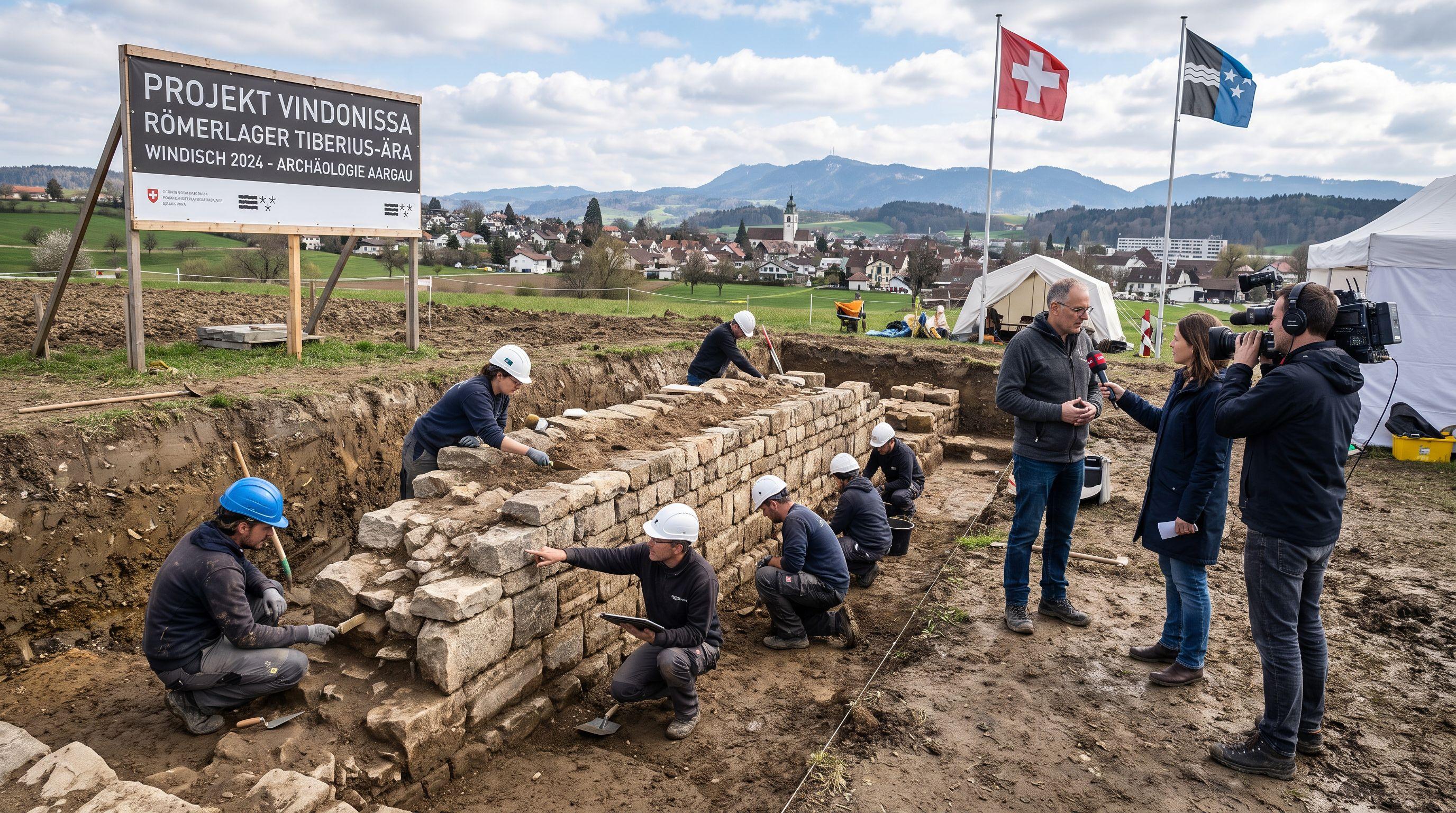 Archaeologists Unearth Roman Wall in Windisch Linked to Emperor Tiberius