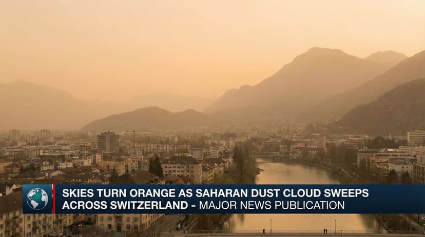 Skies Turn Orange as Saharan Dust Cloud Sweeps Across Switzerland