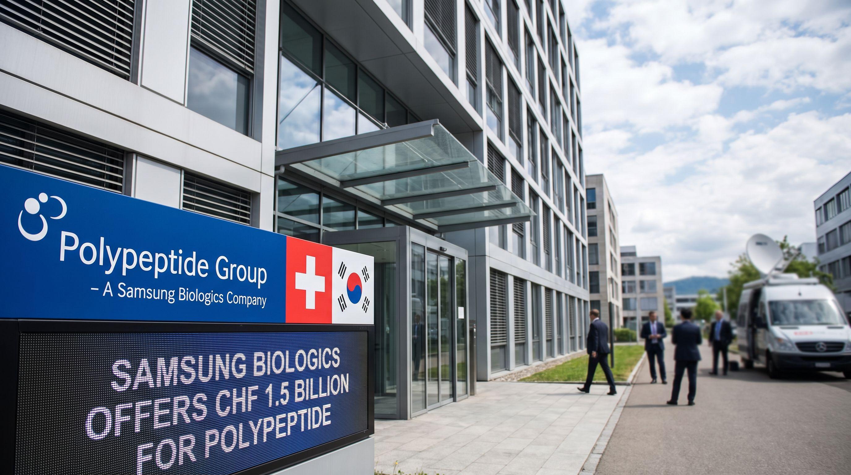 South Korea's Samsung Biologics Bids CHF1.5 Billion for Swiss Pharma Supplier Polypeptide