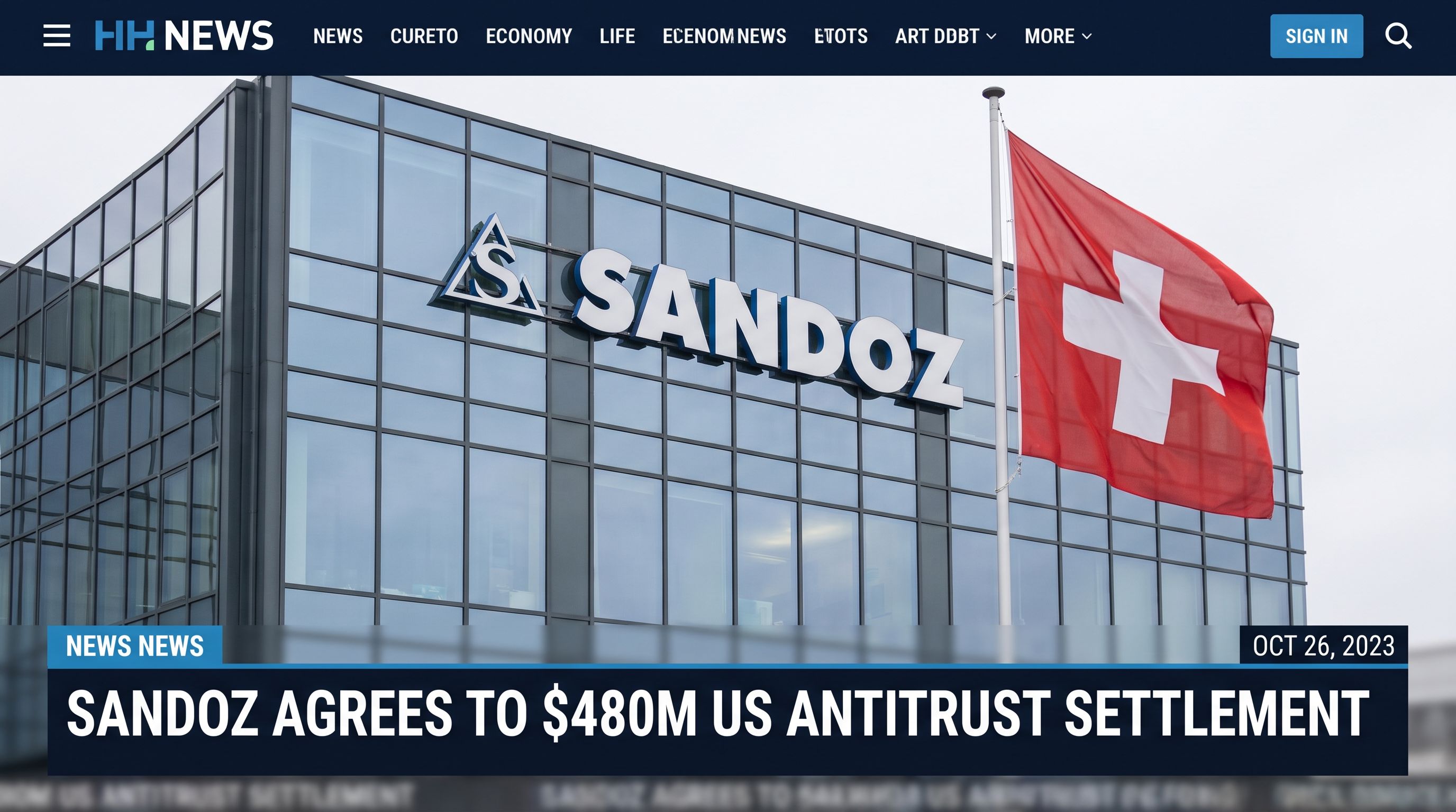 Sandoz to Pay Nearly $480 Million to Settle US Antitrust Lawsuit