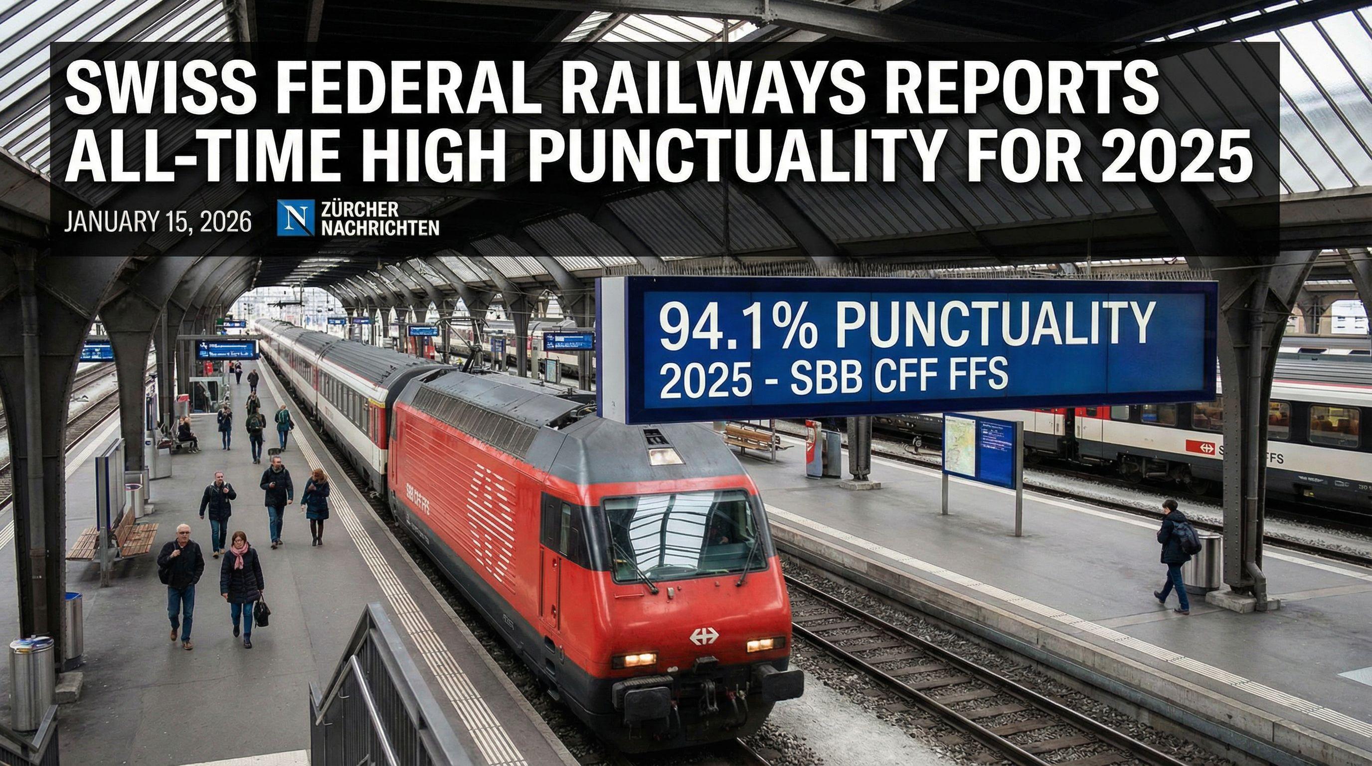 Swiss Federal Railways Reports All-Time High Punctuality for 2025