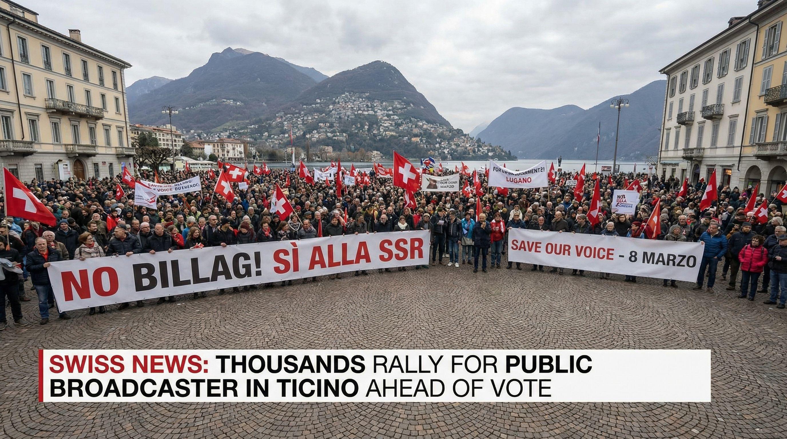 Thousands Rally for Public Broadcaster as Vote on Drastic Fee Cut Looms