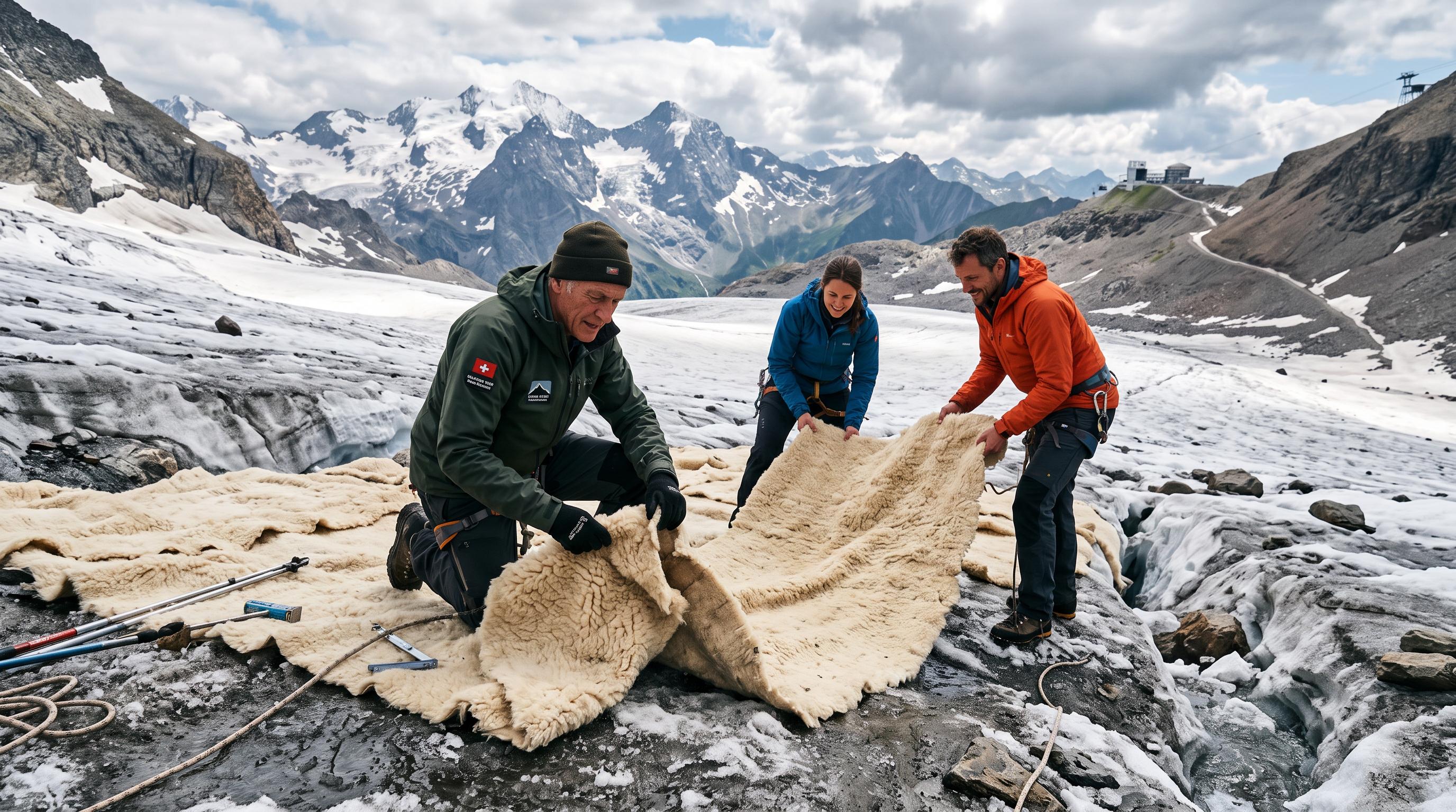 Sheep wool tested as a greener way to protect Swiss glaciers