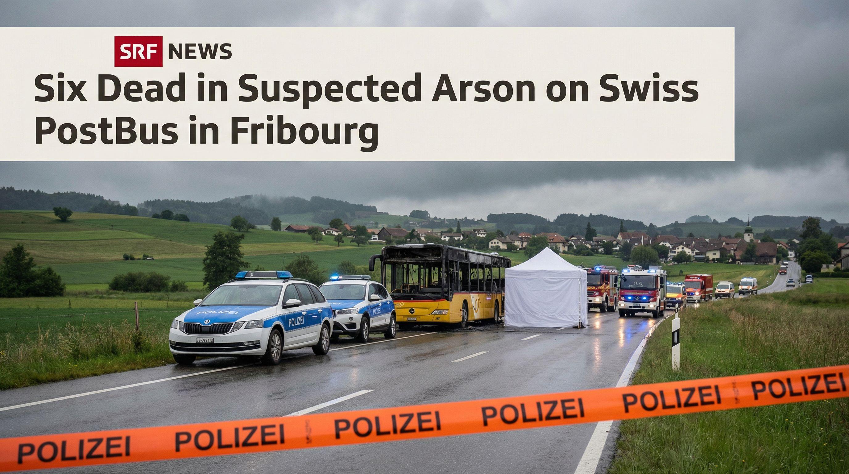 Six Dead in Suspected Arson on Swiss PostBus in Fribourg