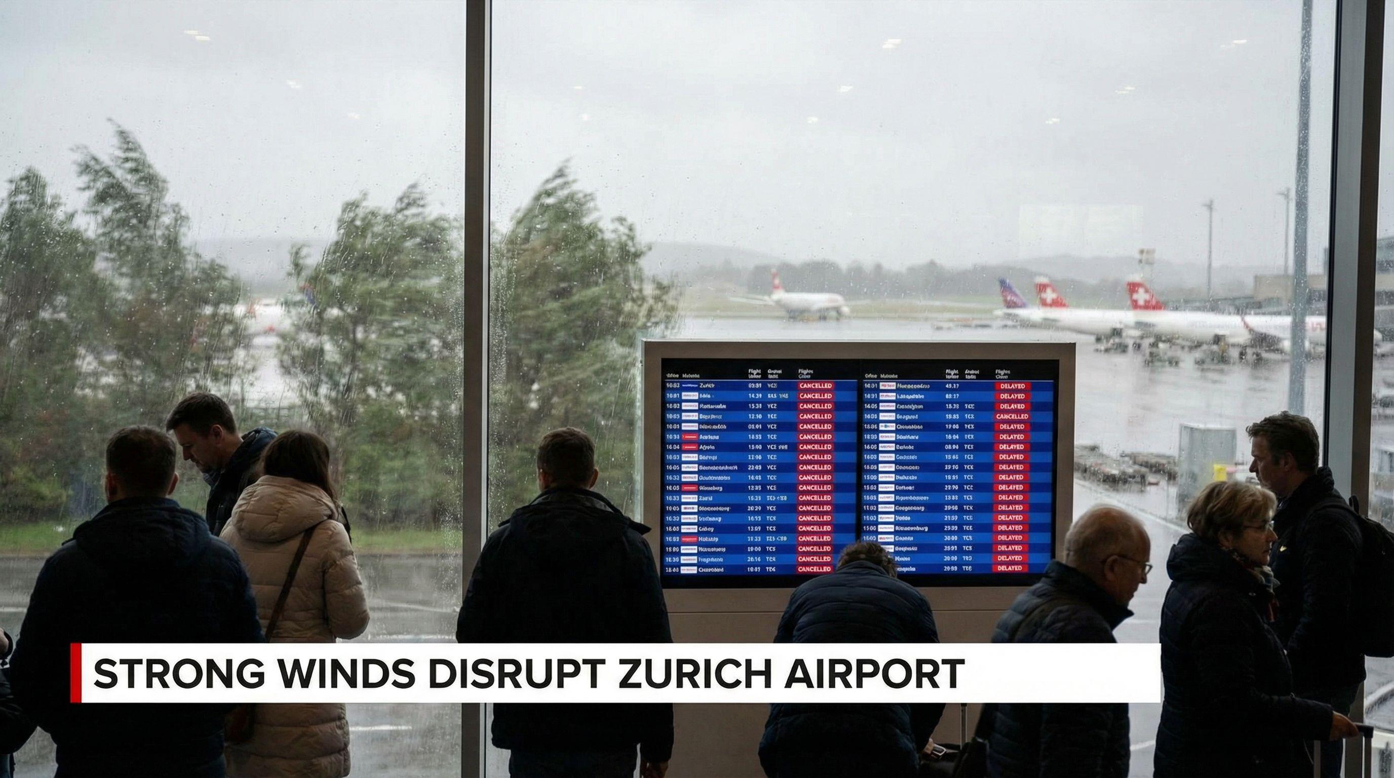 Strong Winds Disrupt Zurich Airport Operations