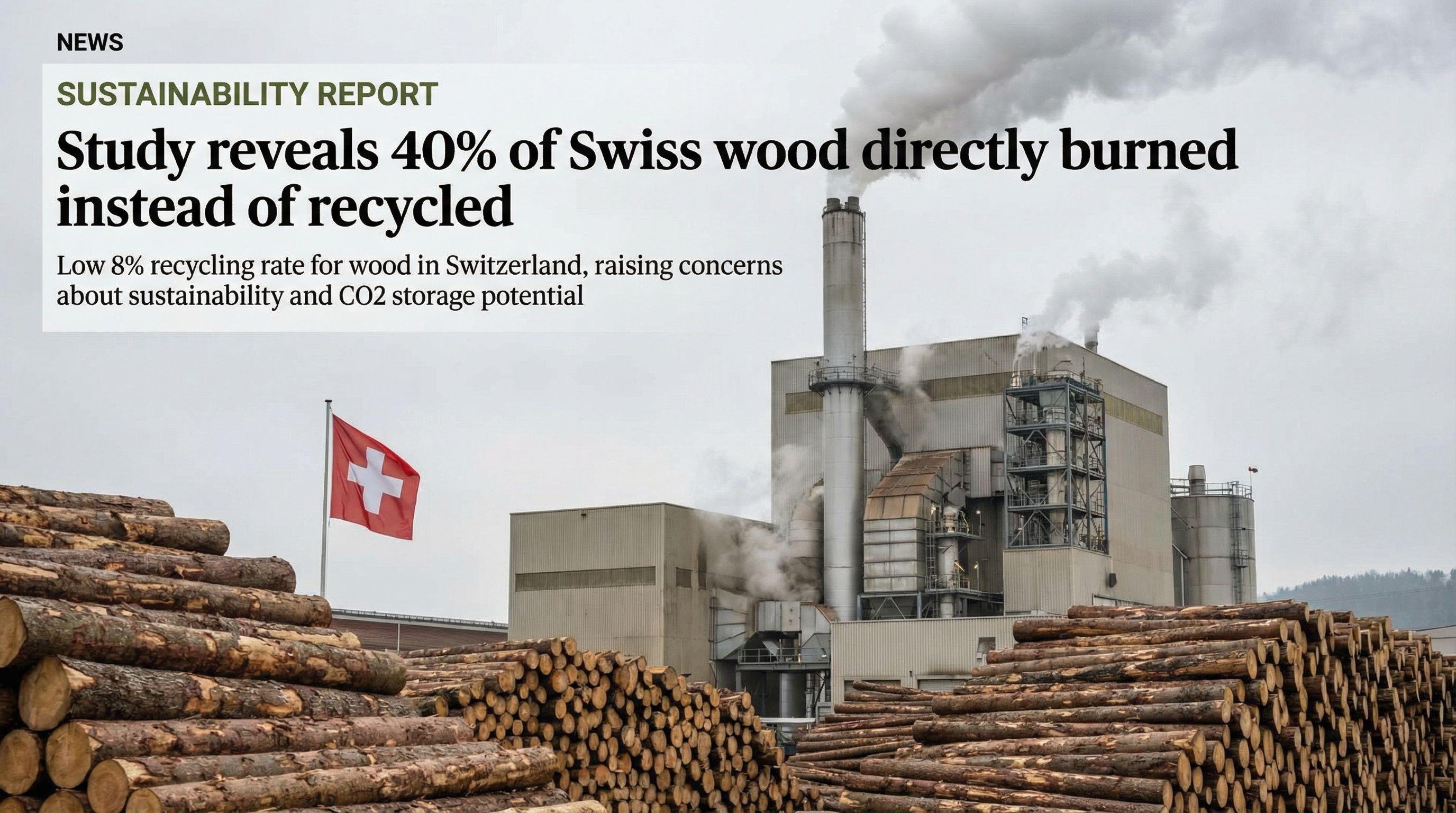 Study reveals 40% of Swiss wood directly burned instead of recycled