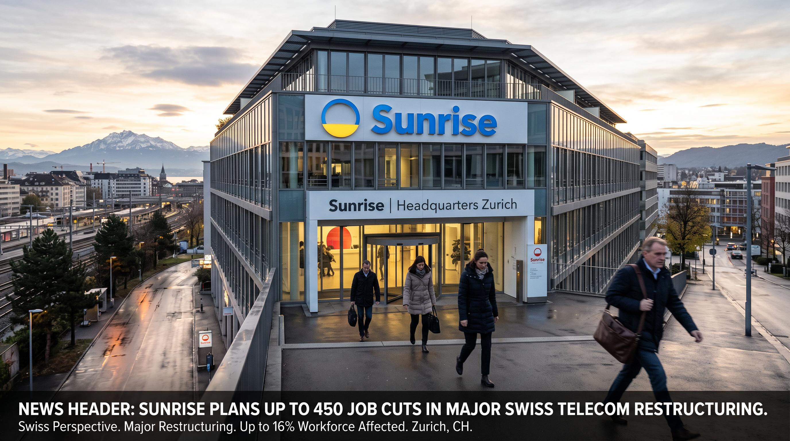 Sunrise Plans Up to 450 Job Cuts in Major Swiss Telecom Restructuring