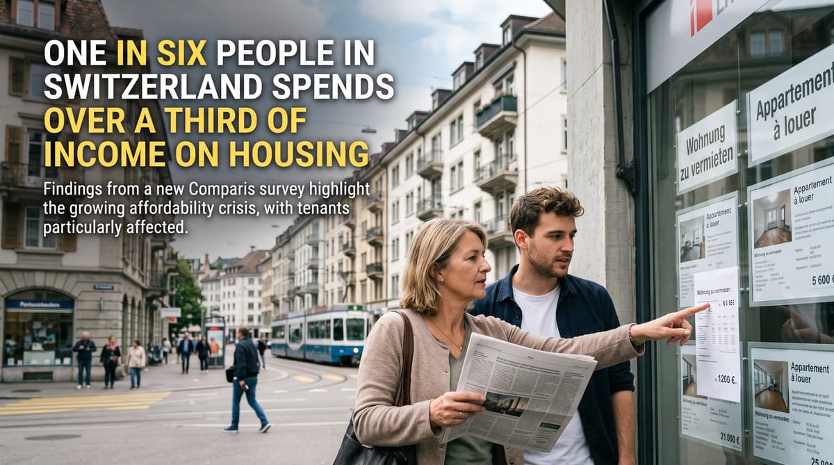 One in six people in Switzerland spends over a third of income on housing