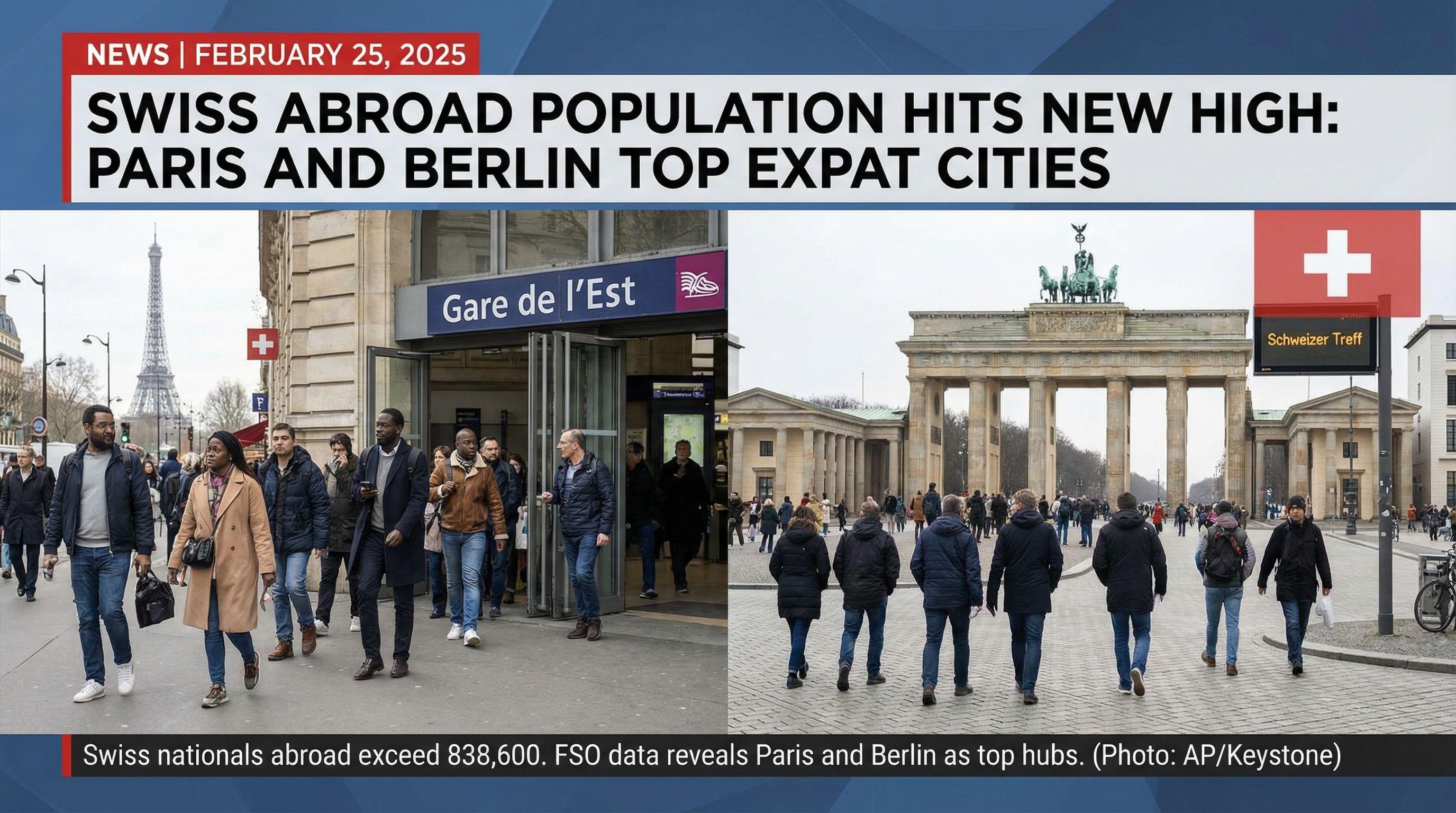 Swiss Abroad Population Hits New High: Paris and Berlin Top Expat Cities