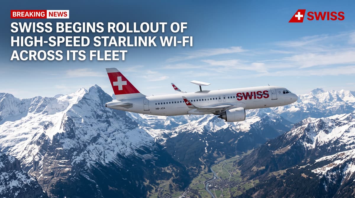 SWISS Begins Rollout of High-Speed Starlink Wi-Fi Across Its Fleet