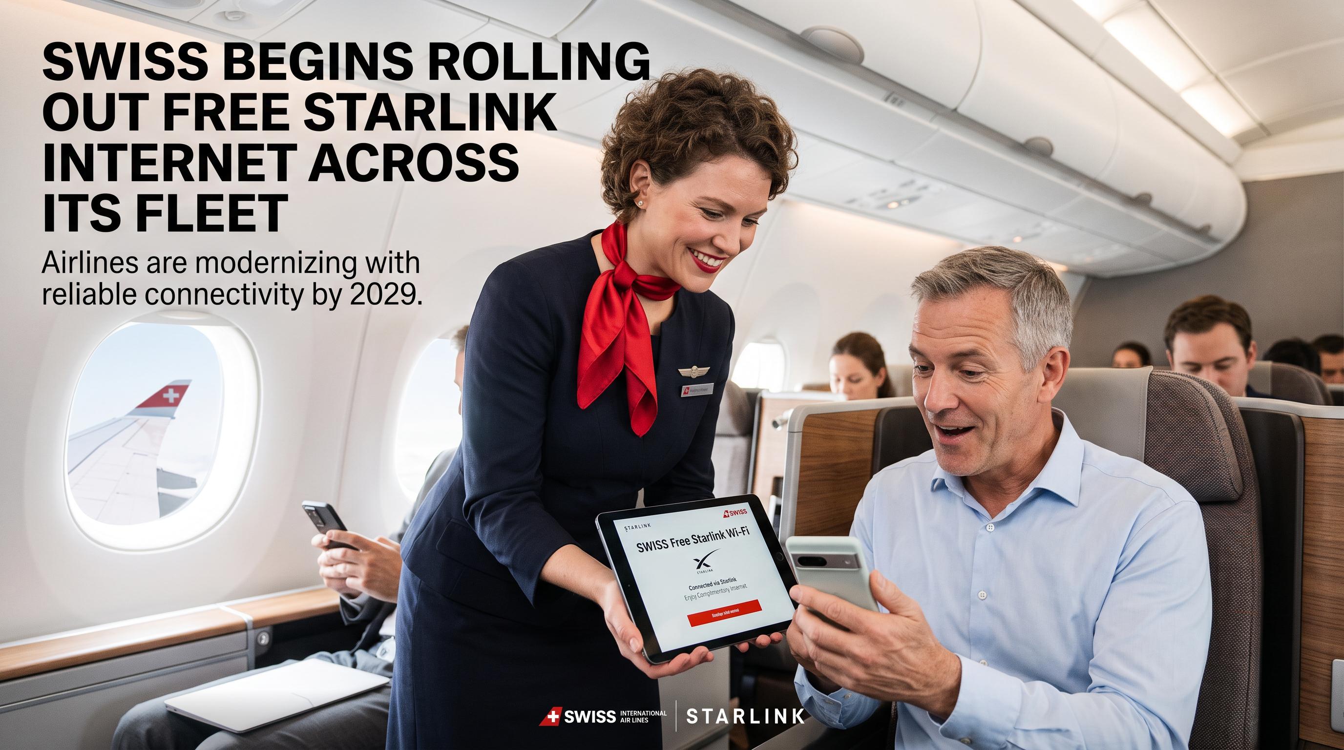 SWISS begins rolling out free Starlink internet across its fleet