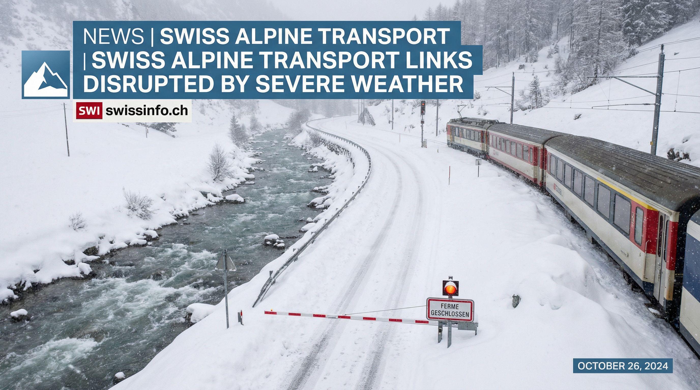 Swiss Alpine Transport Links Disrupted by Severe Weather