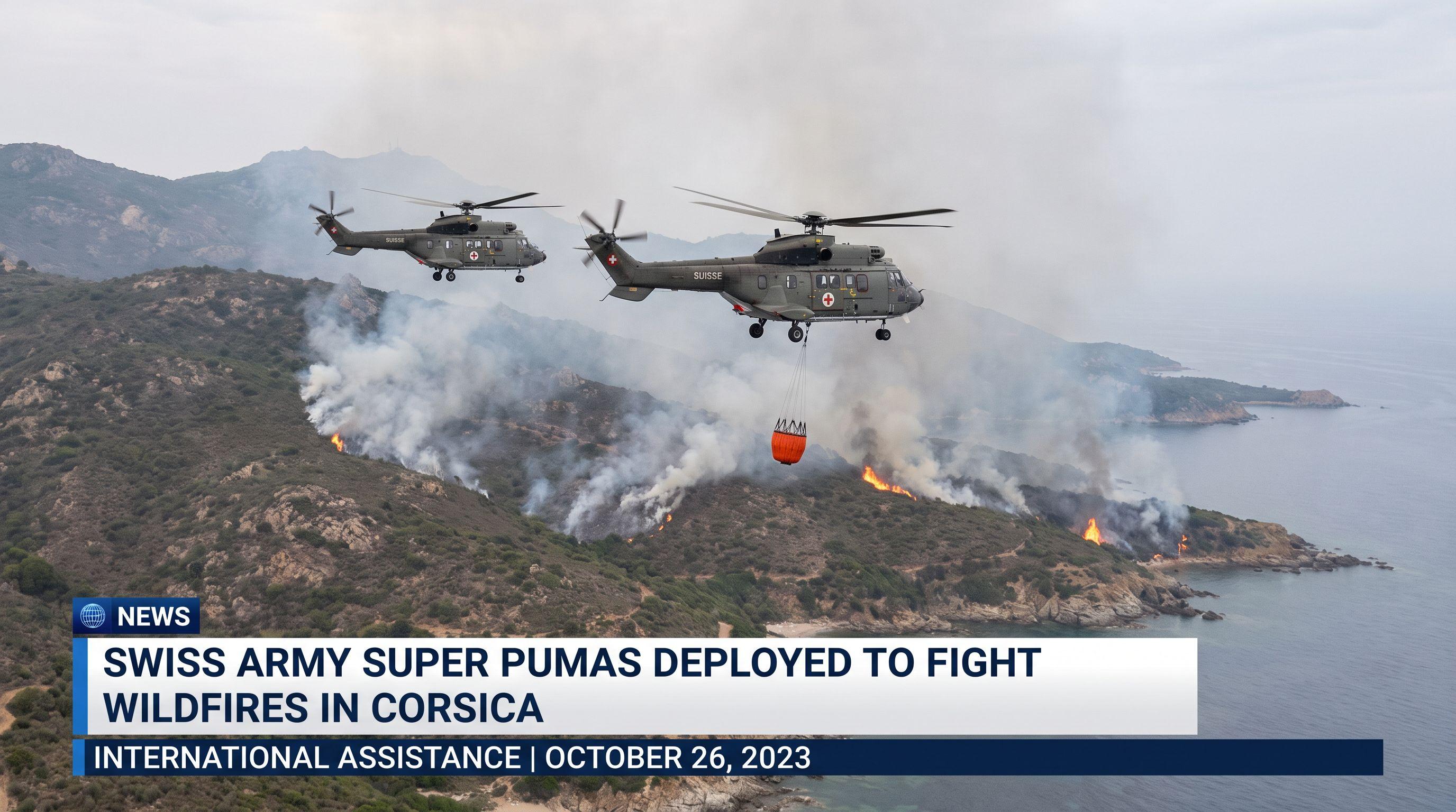 Swiss Army Super Pumas Deployed to Fight Wildfires in Corsica