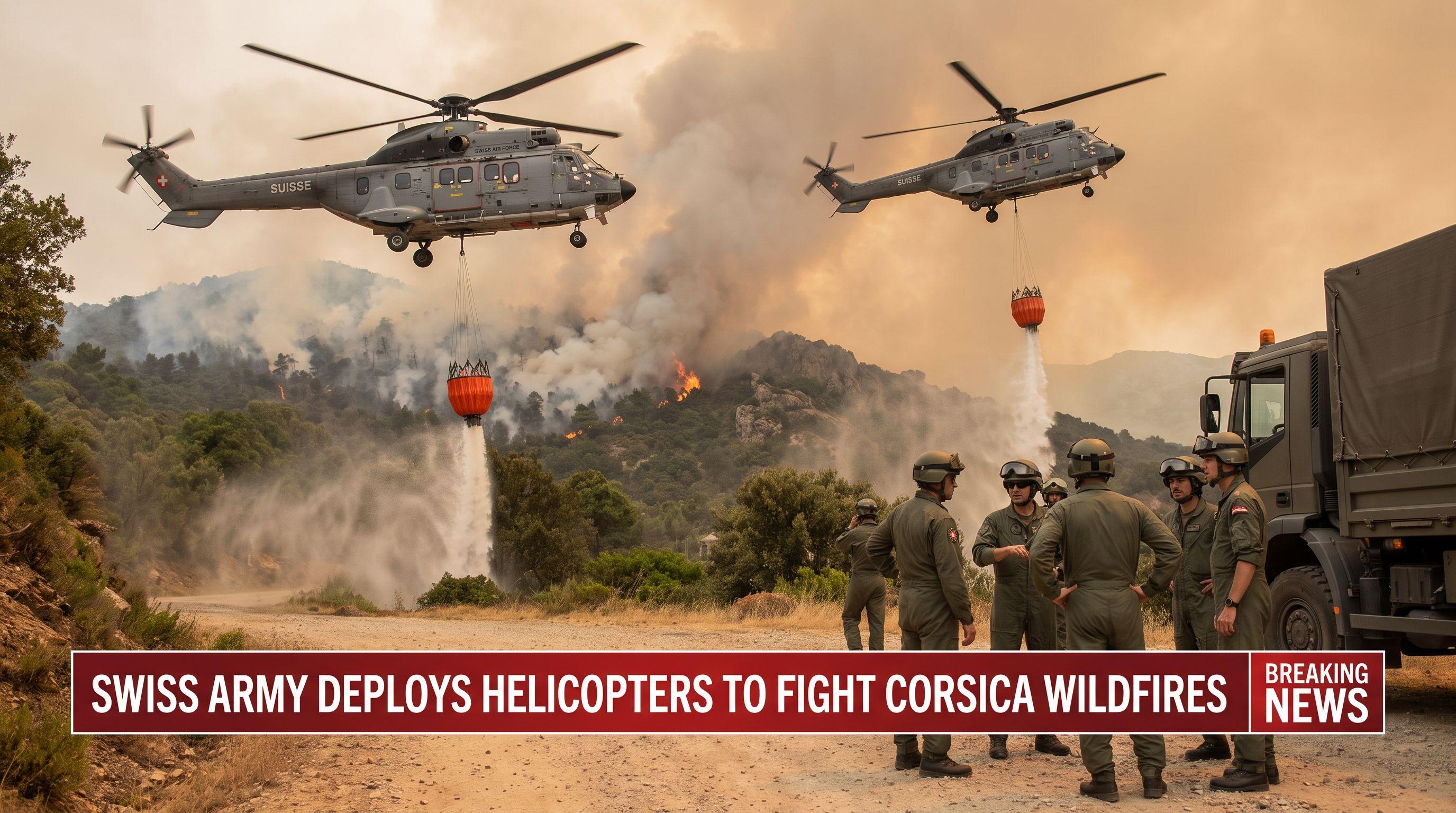 Swiss Army Deploys Helicopters to Fight Corsica Wildfires