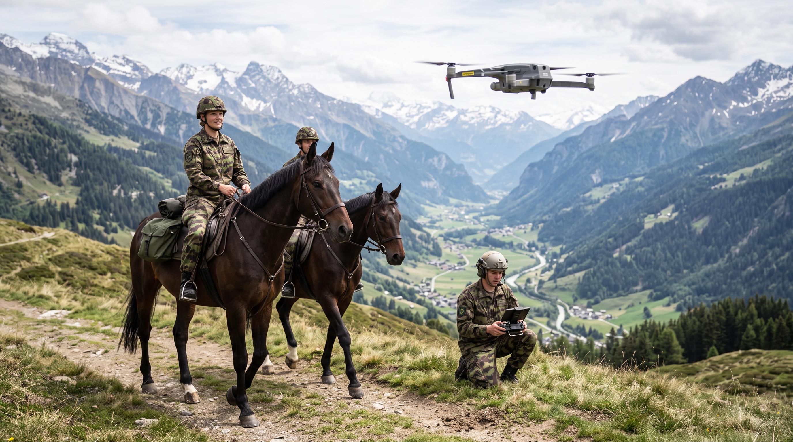 Swiss Army combines mounted patrols with drone reconnaissance