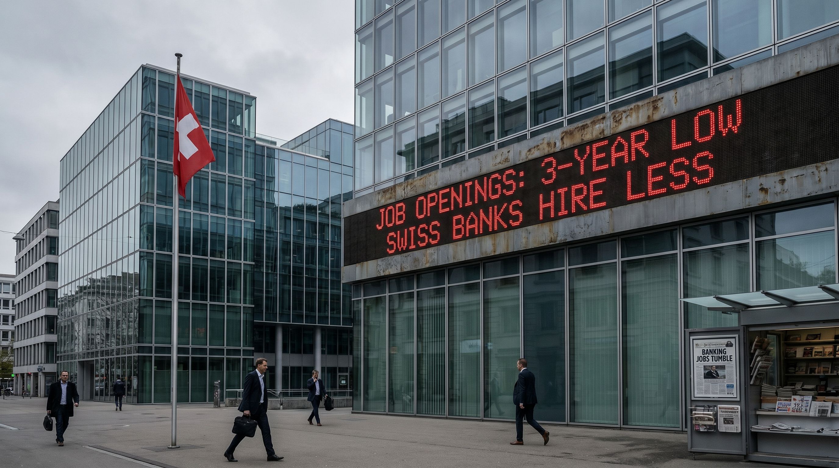Job Openings at Major Swiss Banks Tumble to Three-Year Low