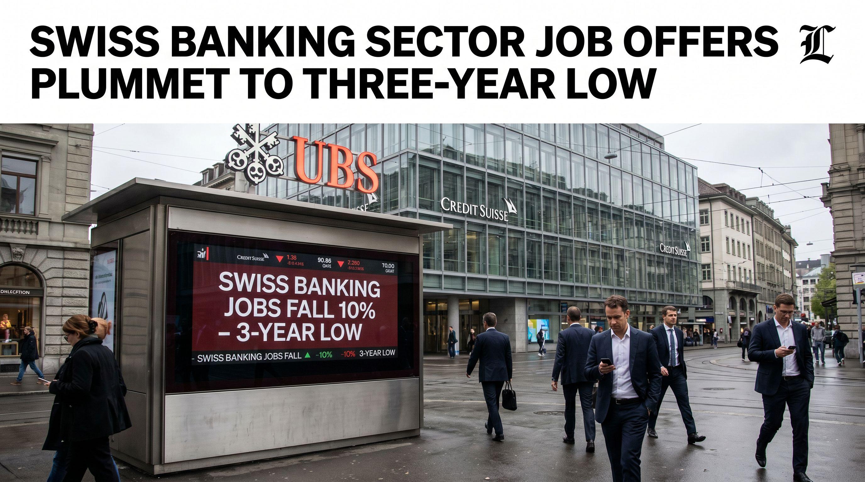 Swiss Banking Sector Job Offers Plummet to Three-Year Low