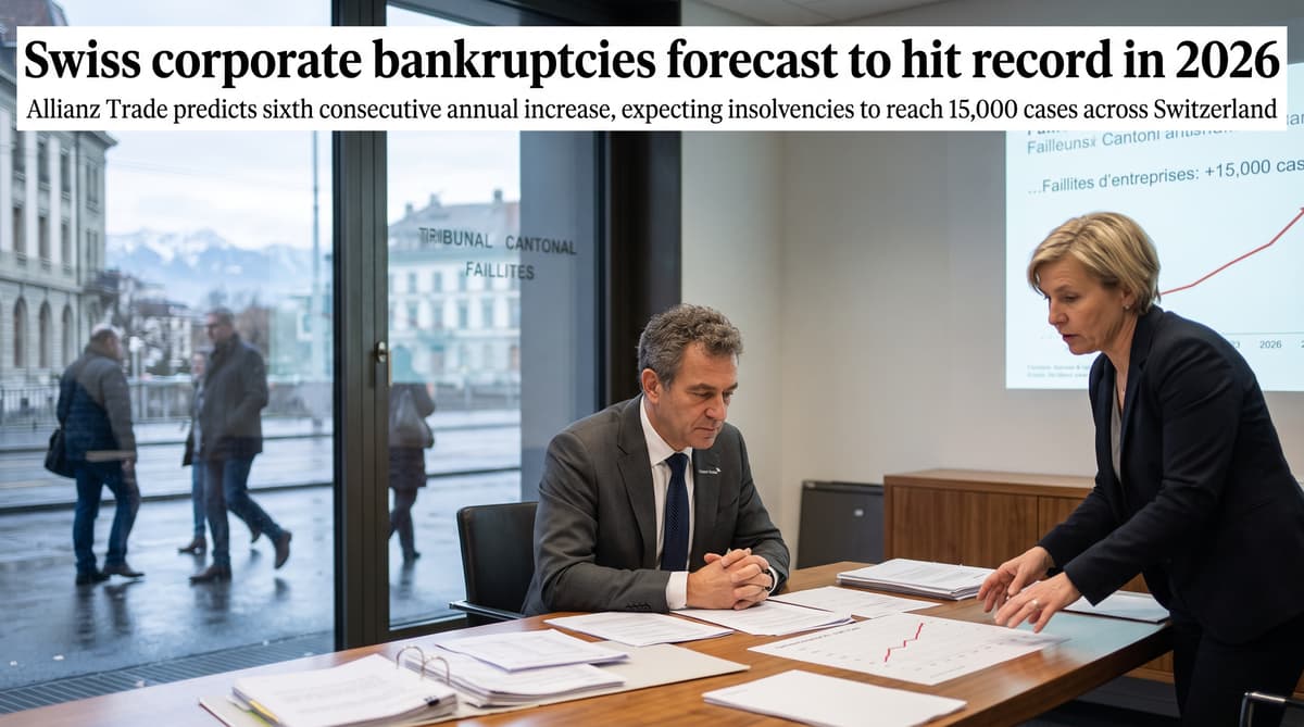 Swiss corporate bankruptcies forecast to hit record in 2026
