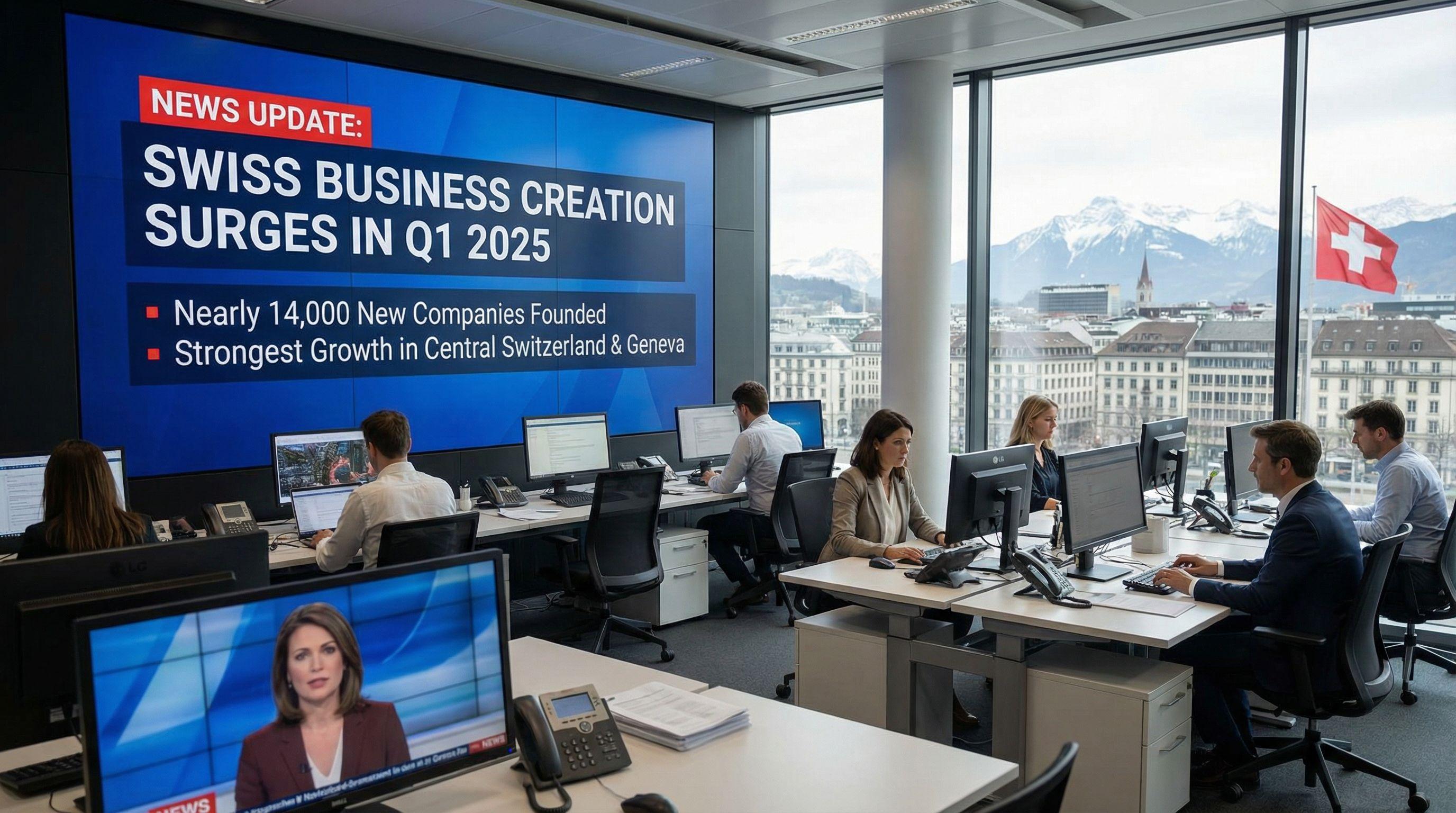 Swiss Business Creation Surges in Q1 2025