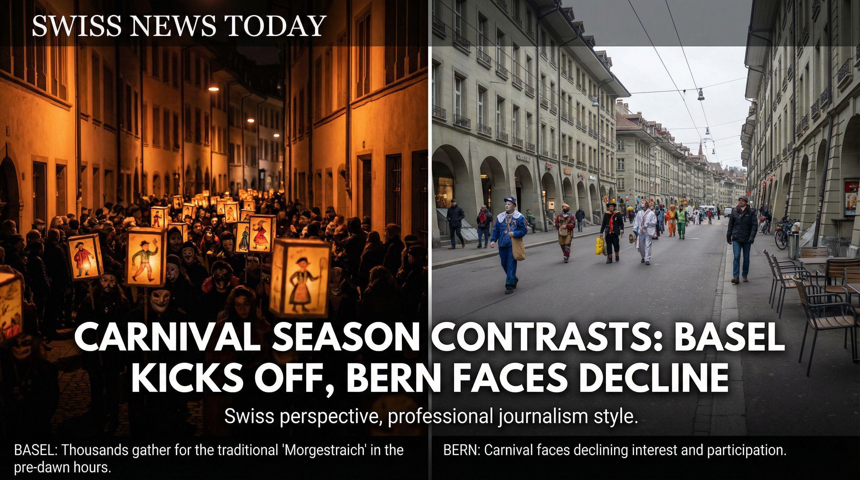 Carnival Season Contrasts: Basel Kicks Off with 'Morgestraich' While Bern Faces Declining Interest