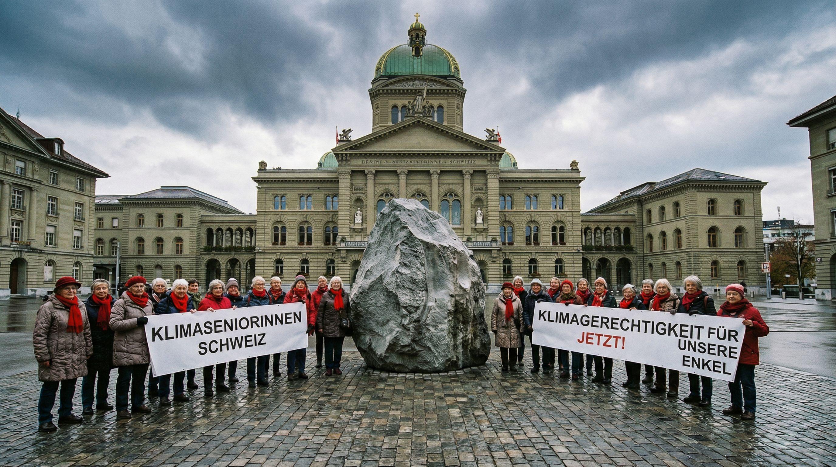 Swiss Climate Activists Mark ECHR Anniversary with 2.5-Tonne Monument