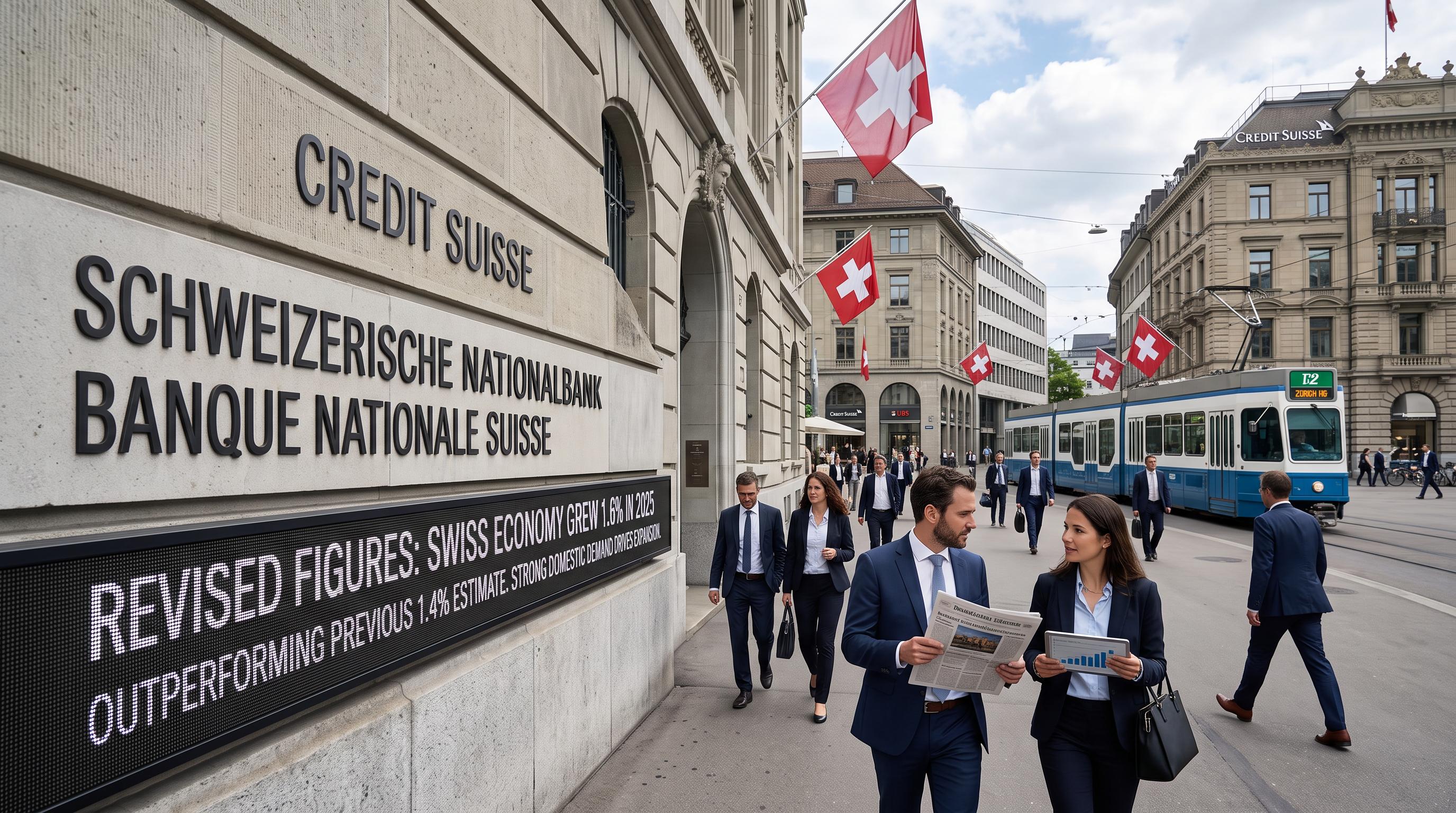 Swiss economy grew faster than first estimated in 2025