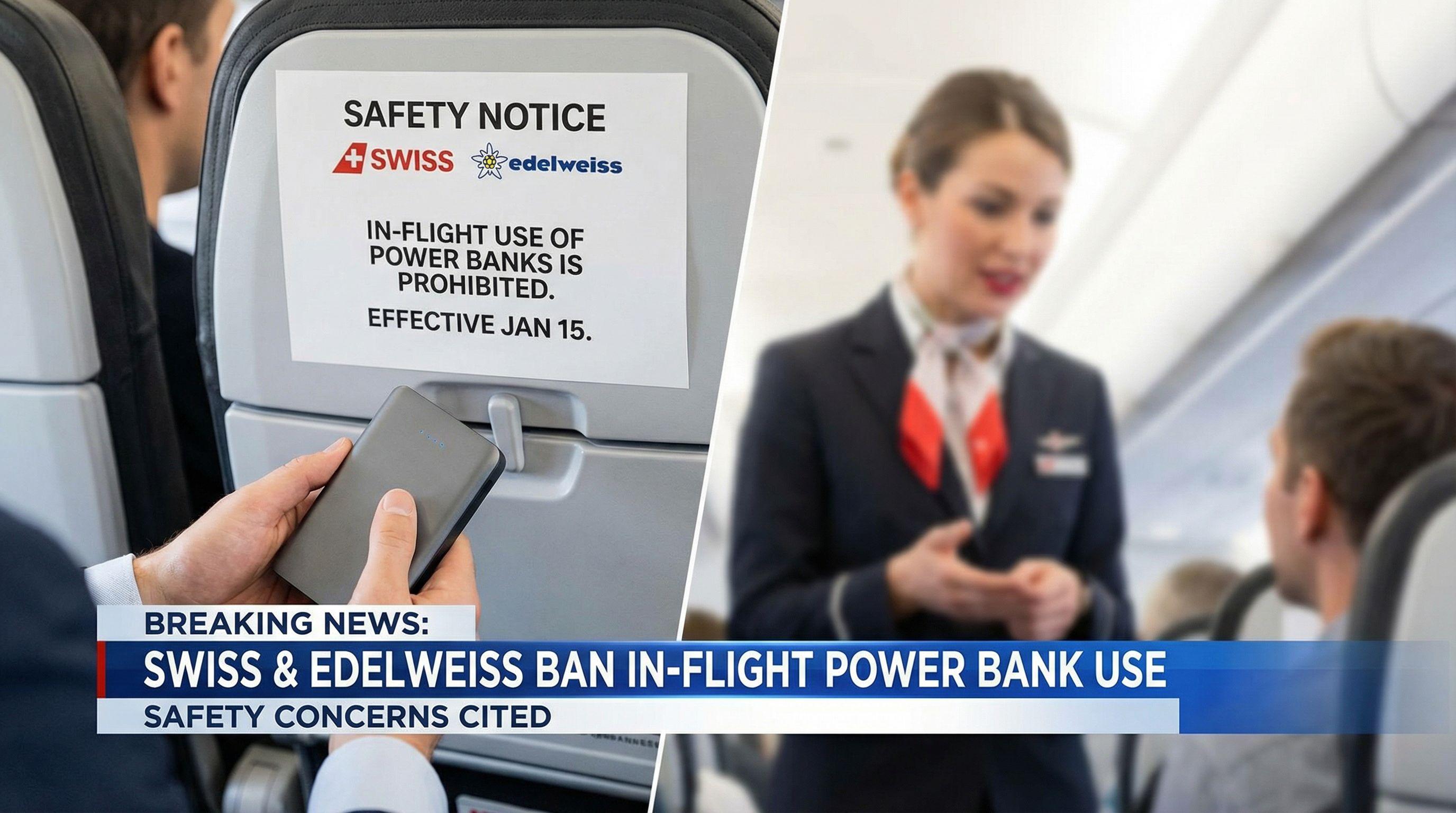 SWISS and Edelweiss Ban In-Flight Use of Power Banks, Citing Safety Concerns