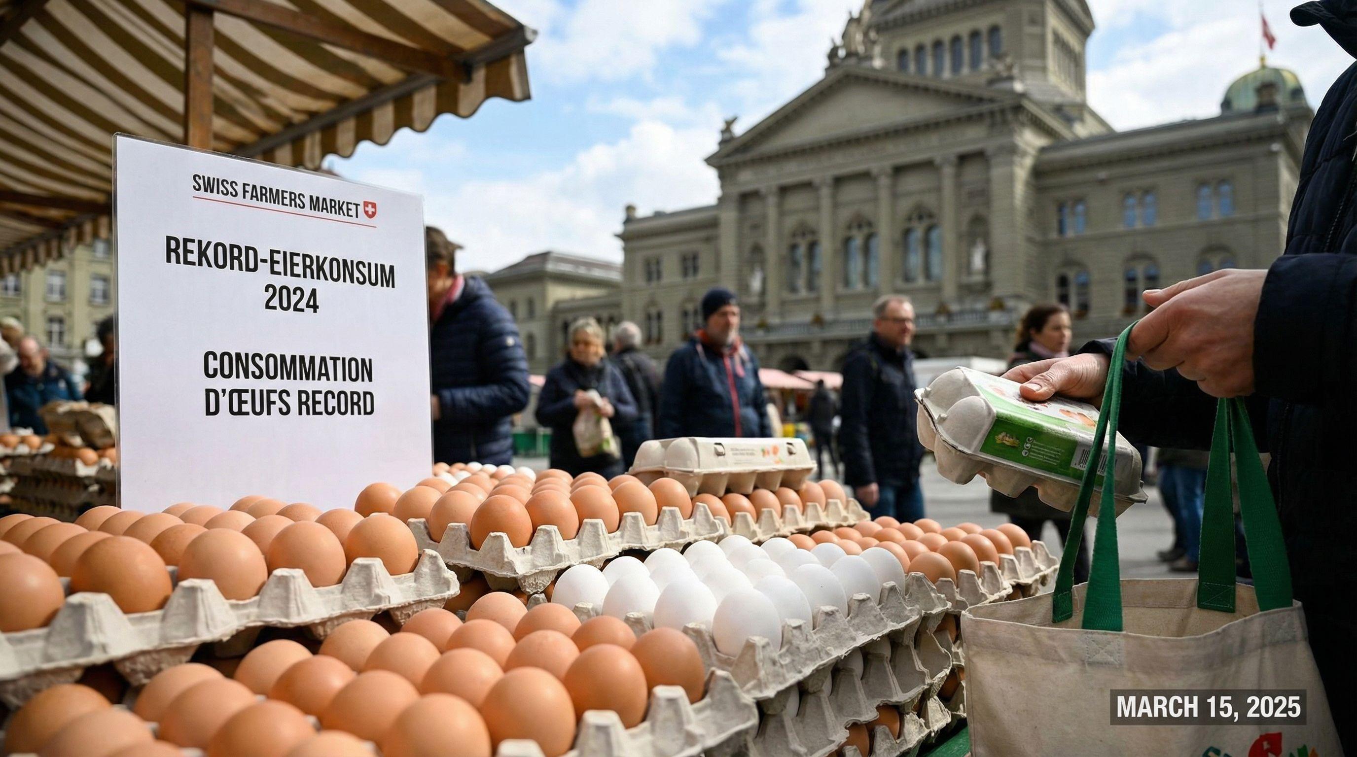 Swiss Egg Consumption Hits Historic High with 1.78 Billion Eggs in 2024