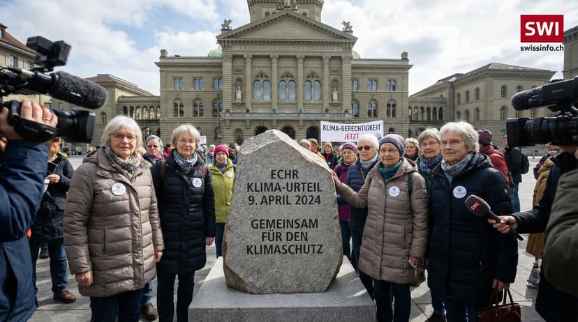 Swiss Elderly Women Mark Climate Court Victory Anniversary