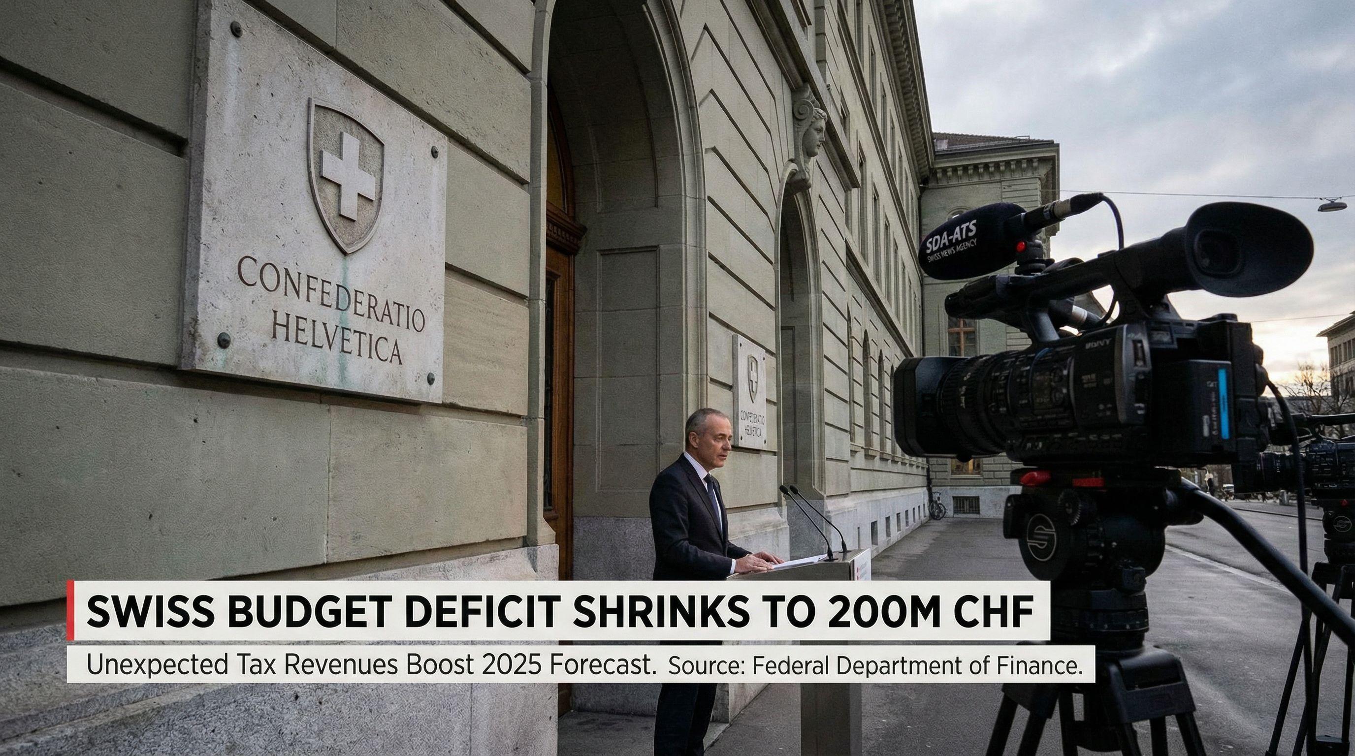 Swiss Federal Budget Deficit Shrinks to 200M CHF