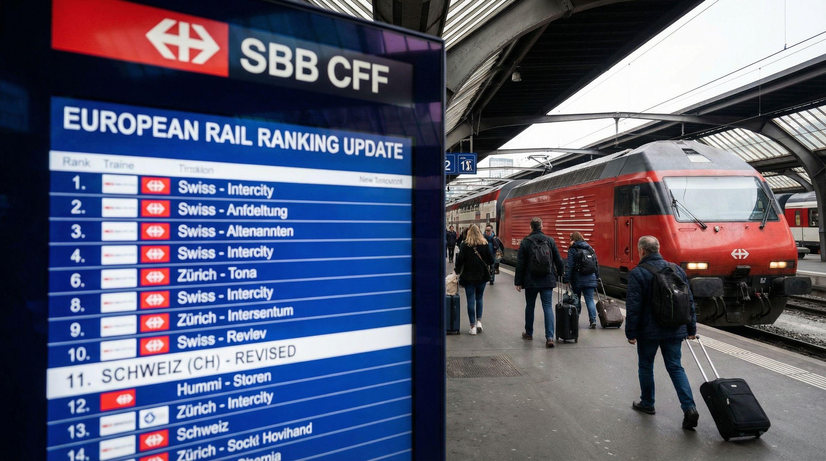Swiss Federal Railways Tumbles in European Ranking After Calculation Error