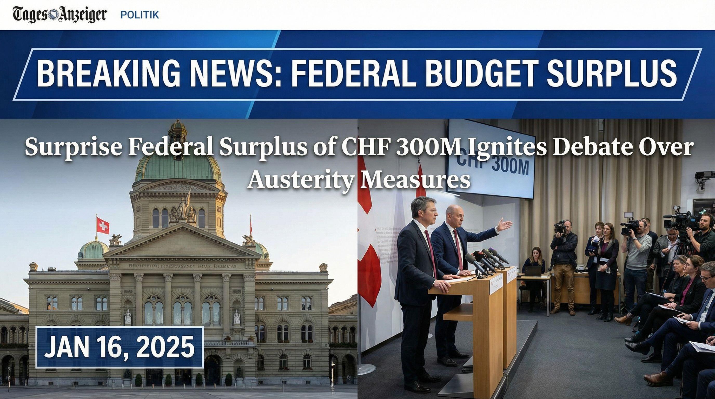 Surprise Federal Surplus of CHF 300M Ignites Debate Over Austerity Measures
