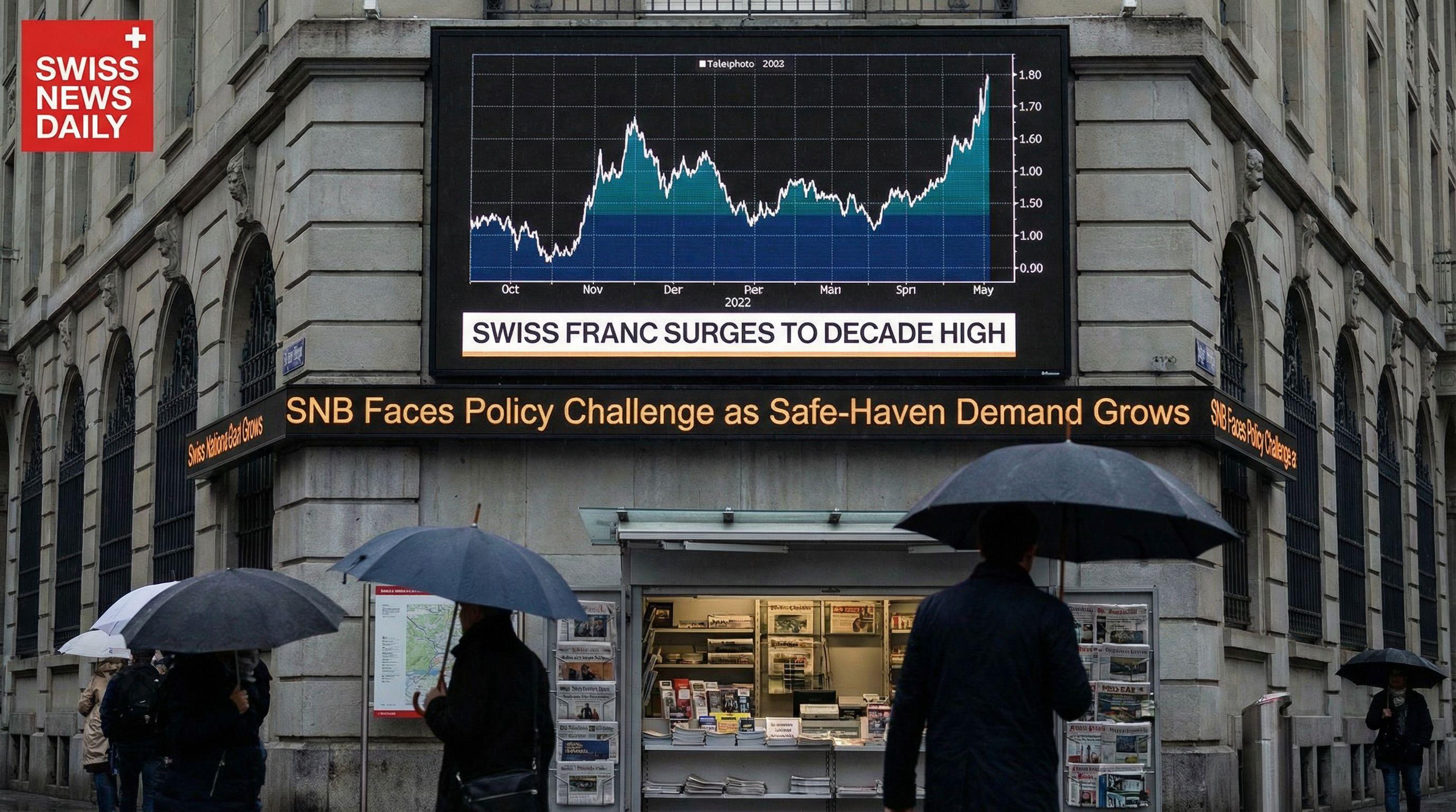 Swiss Franc Surges to Decade High, Posing Challenge for National Bank