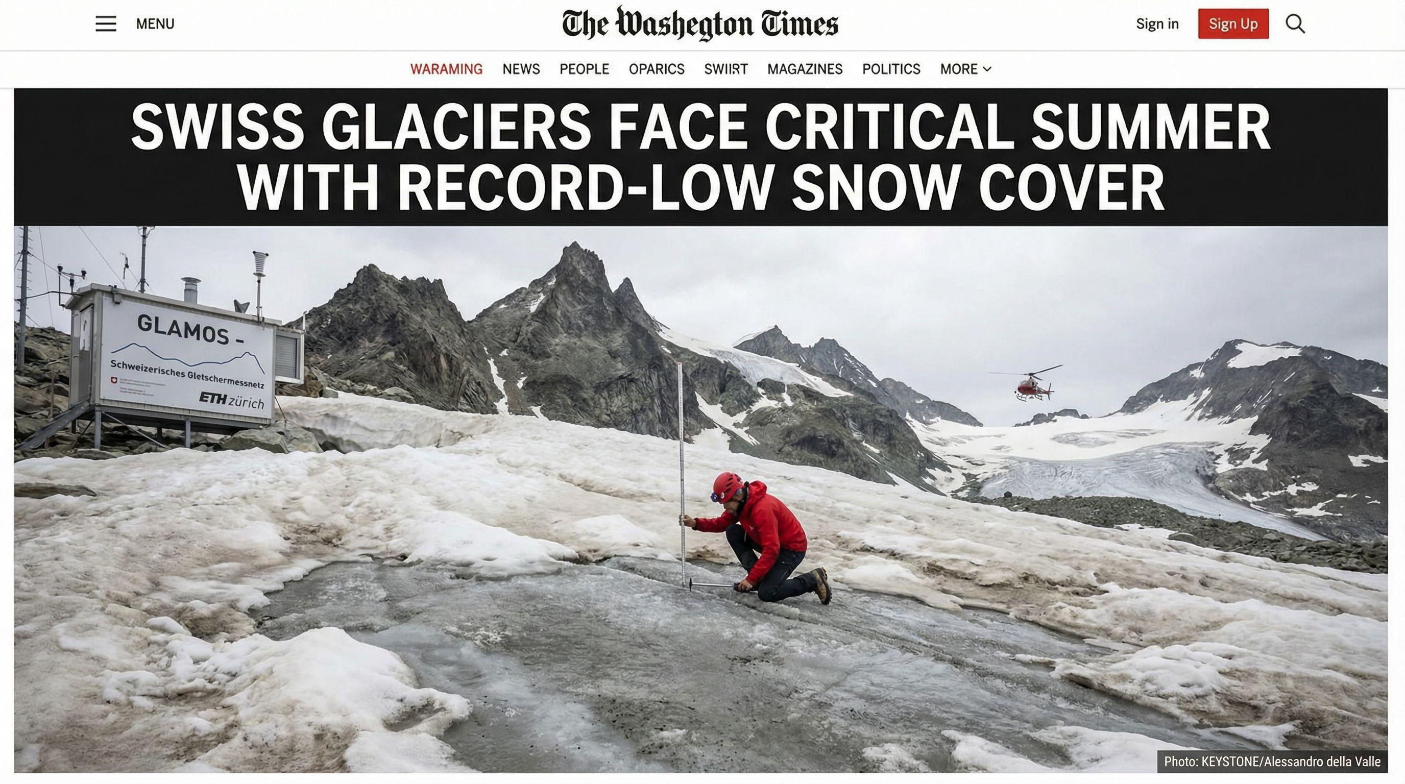 Swiss Glaciers Face Critical Summer with Record-Low Snow Cover