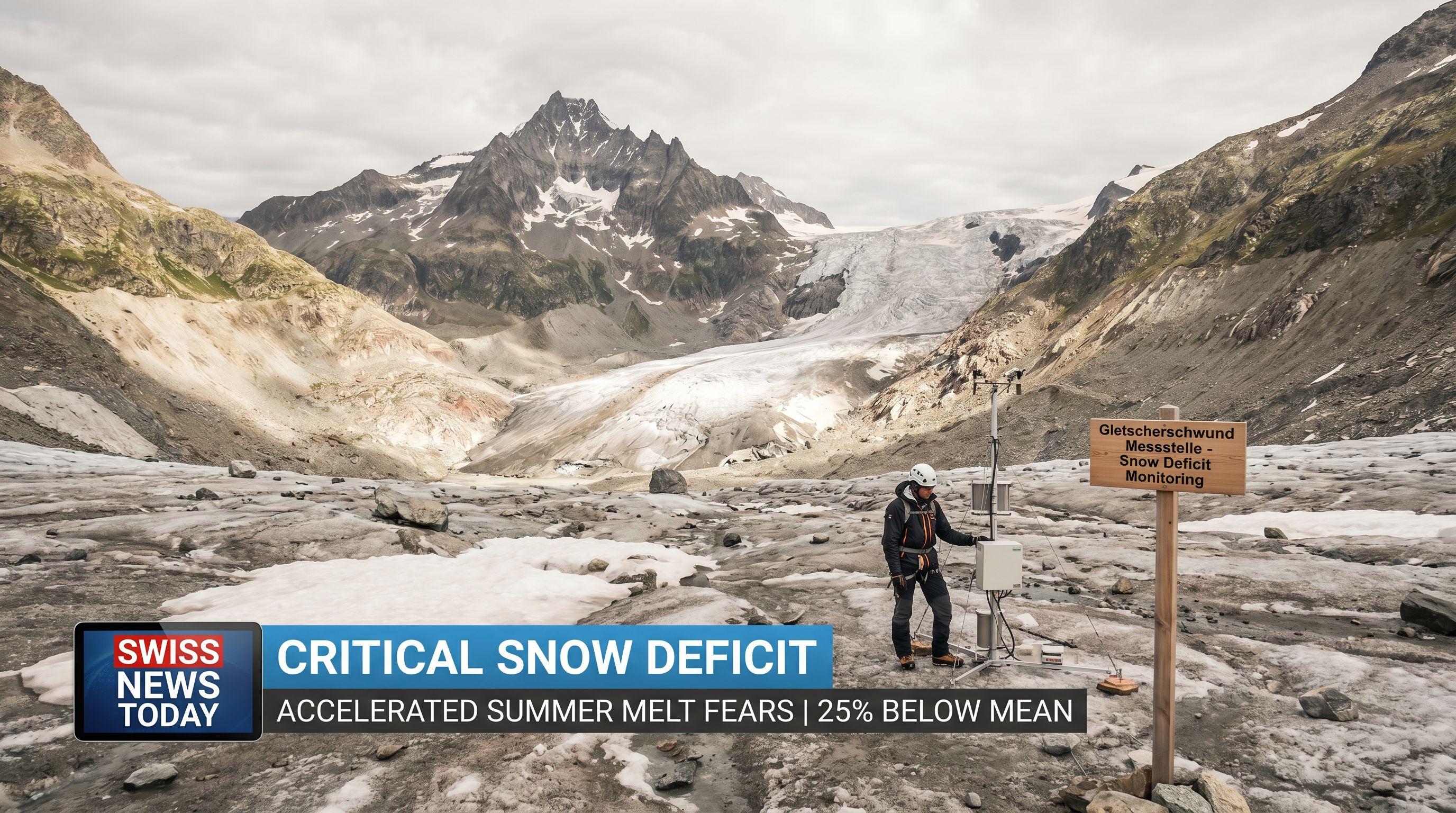Critical Snow Deficit on Swiss Glaciers Threatens Accelerated Summer Melt