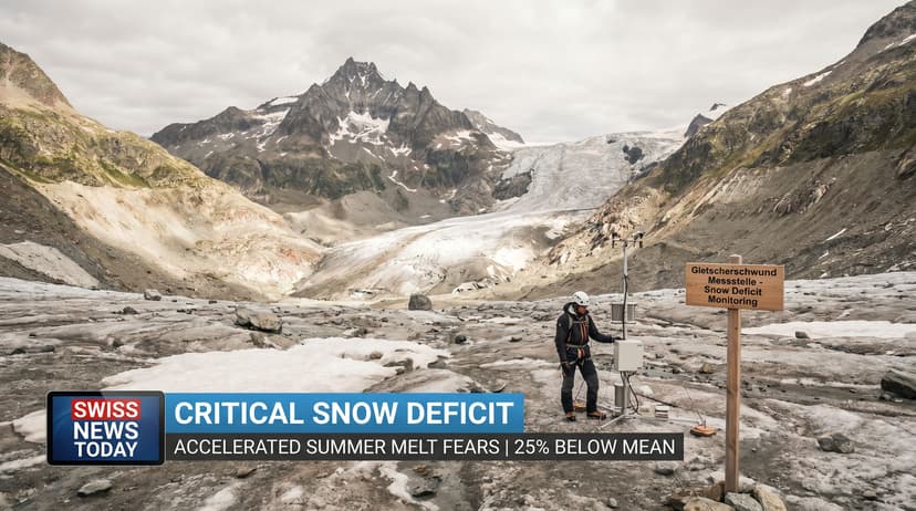Critical Snow Deficit on Swiss Glaciers Threatens Accelerated Summer Melt