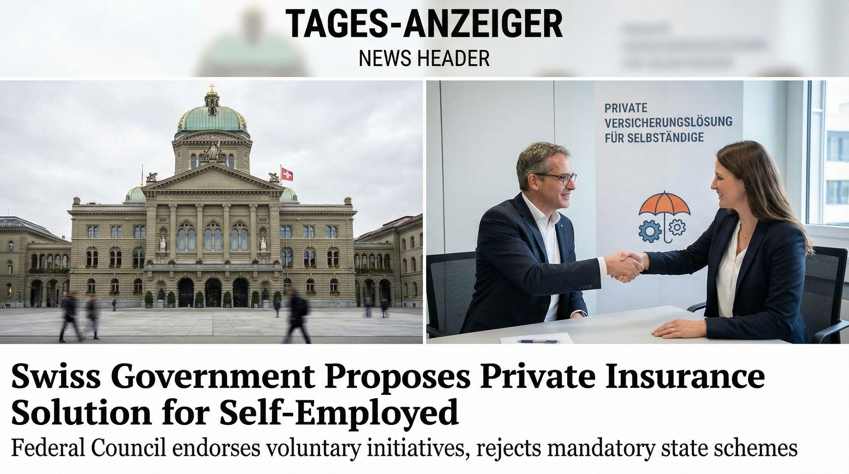 Swiss Government Proposes Private Insurance Solution for Self-Employed